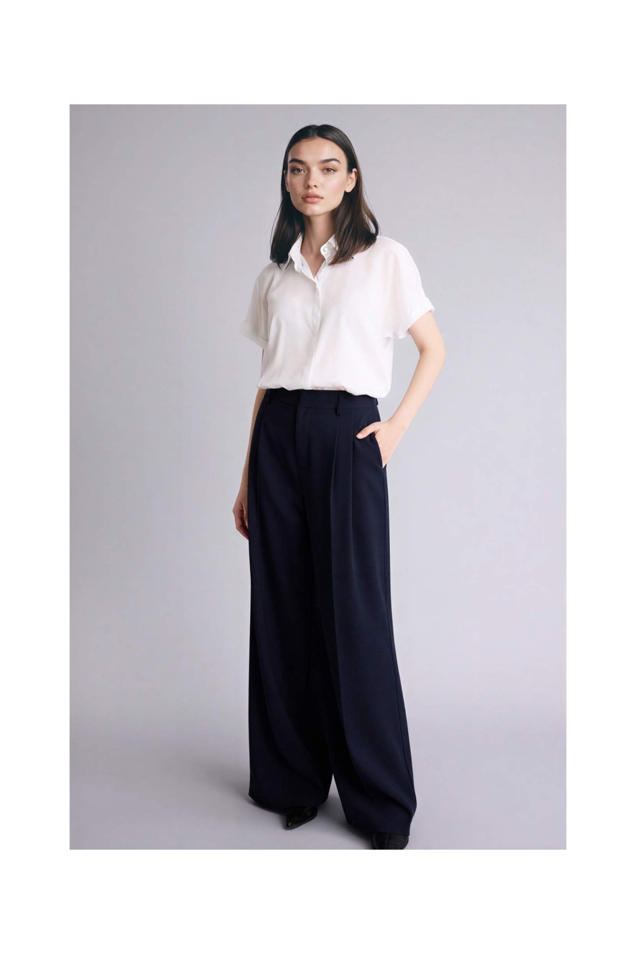DeFacto Wide Leg Yüksek Bel Geniş Paça Pantolon G7831AX26SP görsel 7