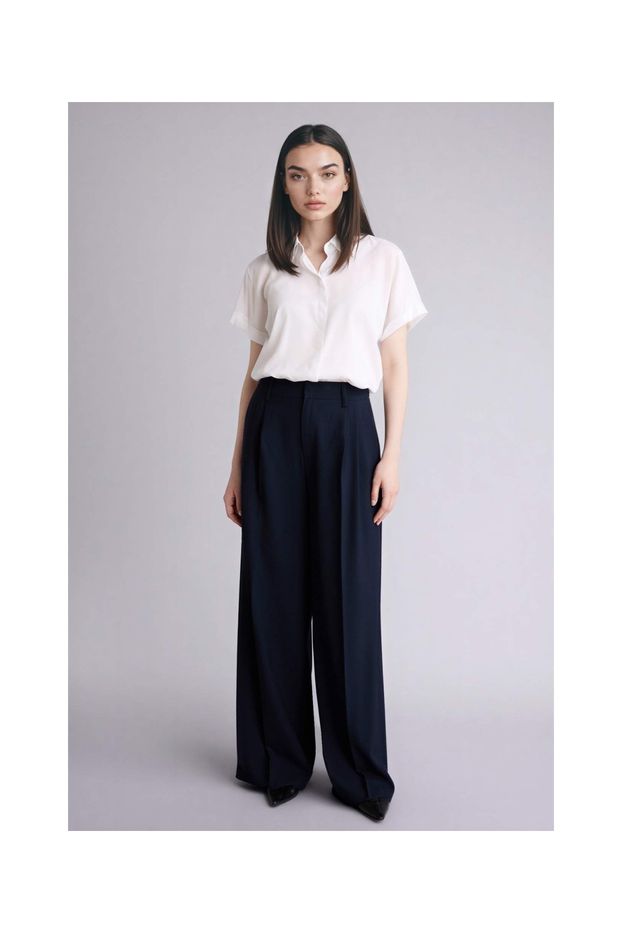 DeFacto Wide Leg Yüksek Bel Geniş Paça Pantolon G7831AX26SP görsel 8
