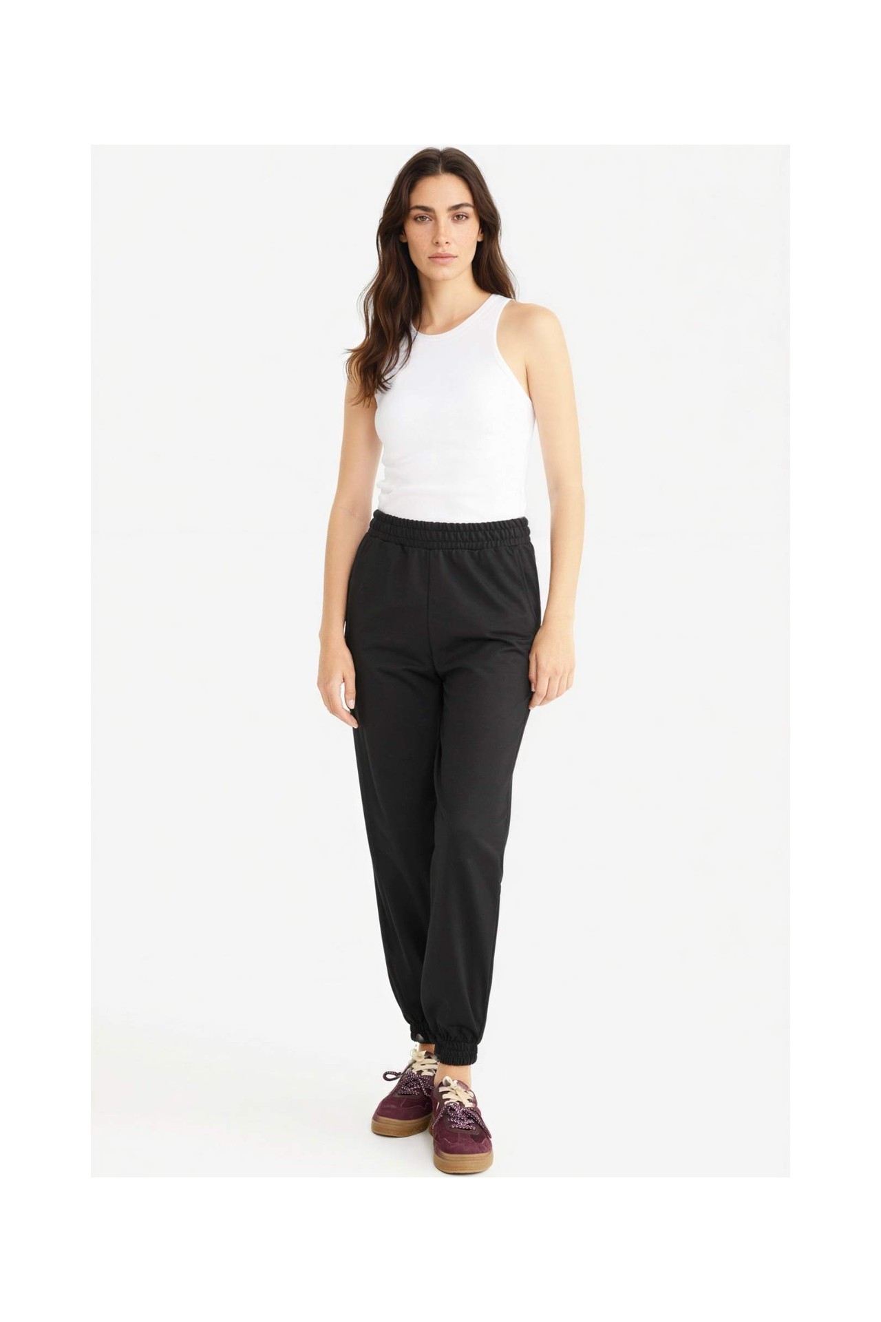 DeFacto Slim Fit Basic Halter Yaka Fitilli Kaşkorse Pedli Atlet G0843AX25AU görsel 2