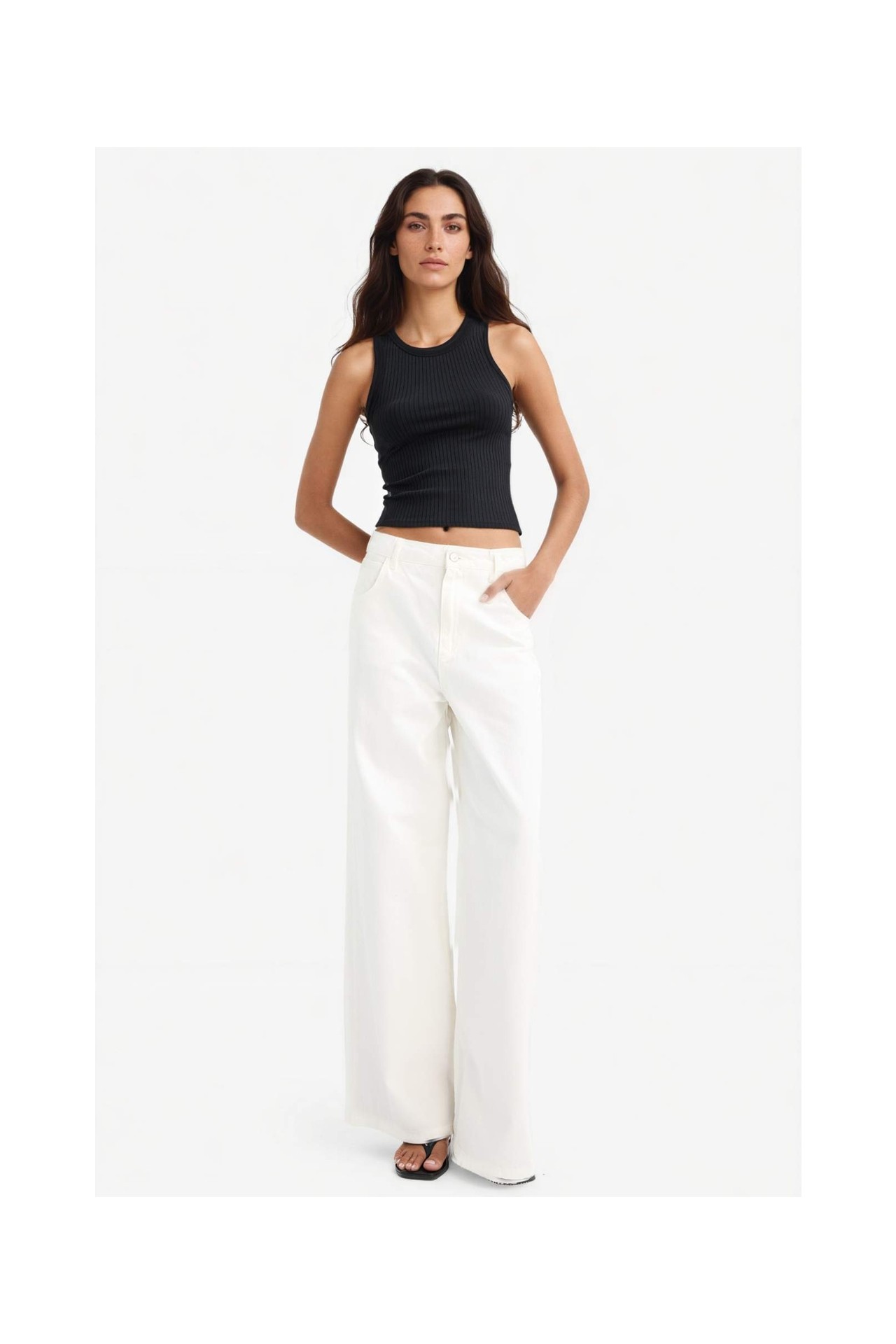 DeFacto Slim Fit Halter Yaka Fitilli Atlet A8859AX25AU görsel 2