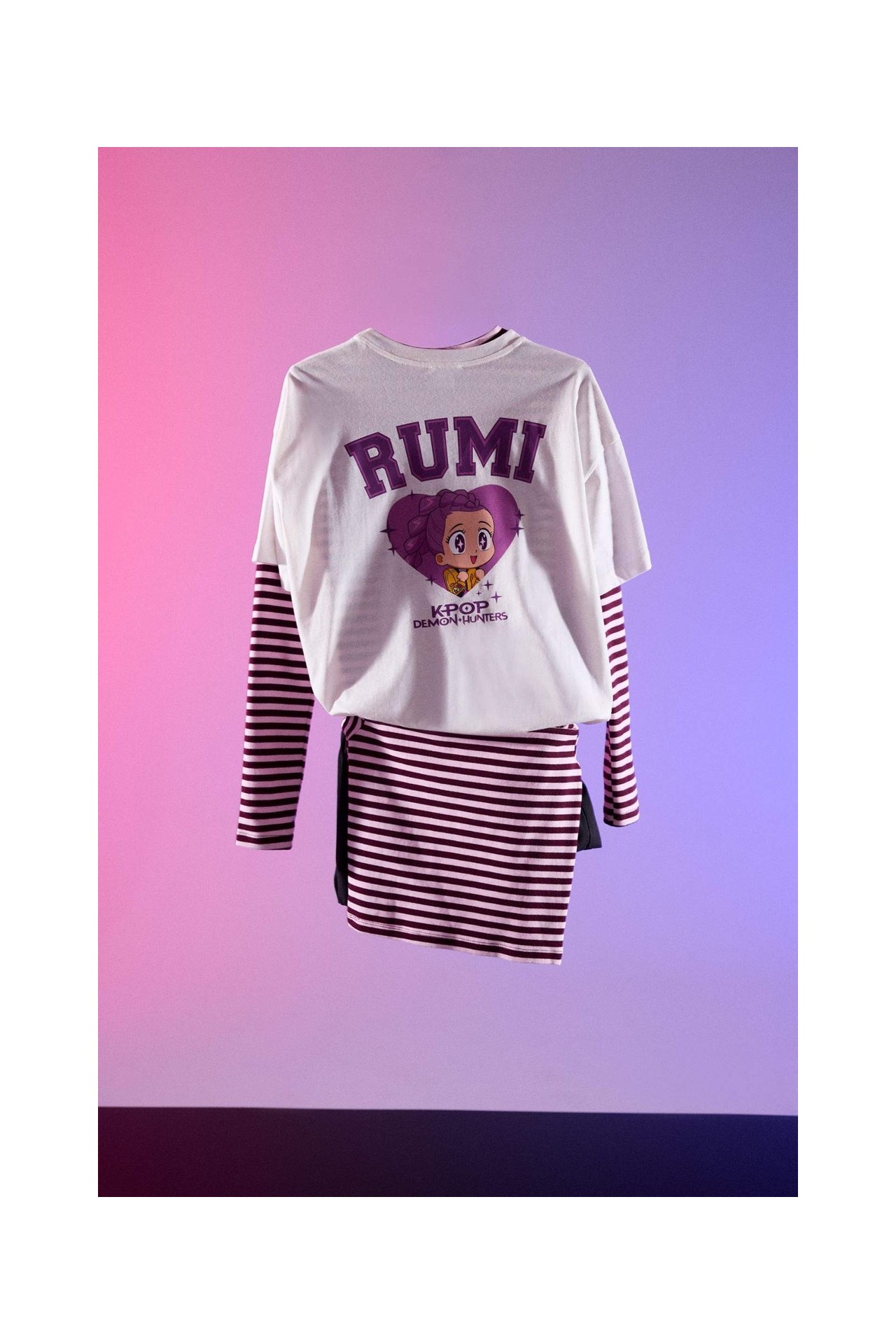 DeFacto %100 Pamuk Kpop - Demon Hunters Oversize Tişört H0526AX26SM görsel 4