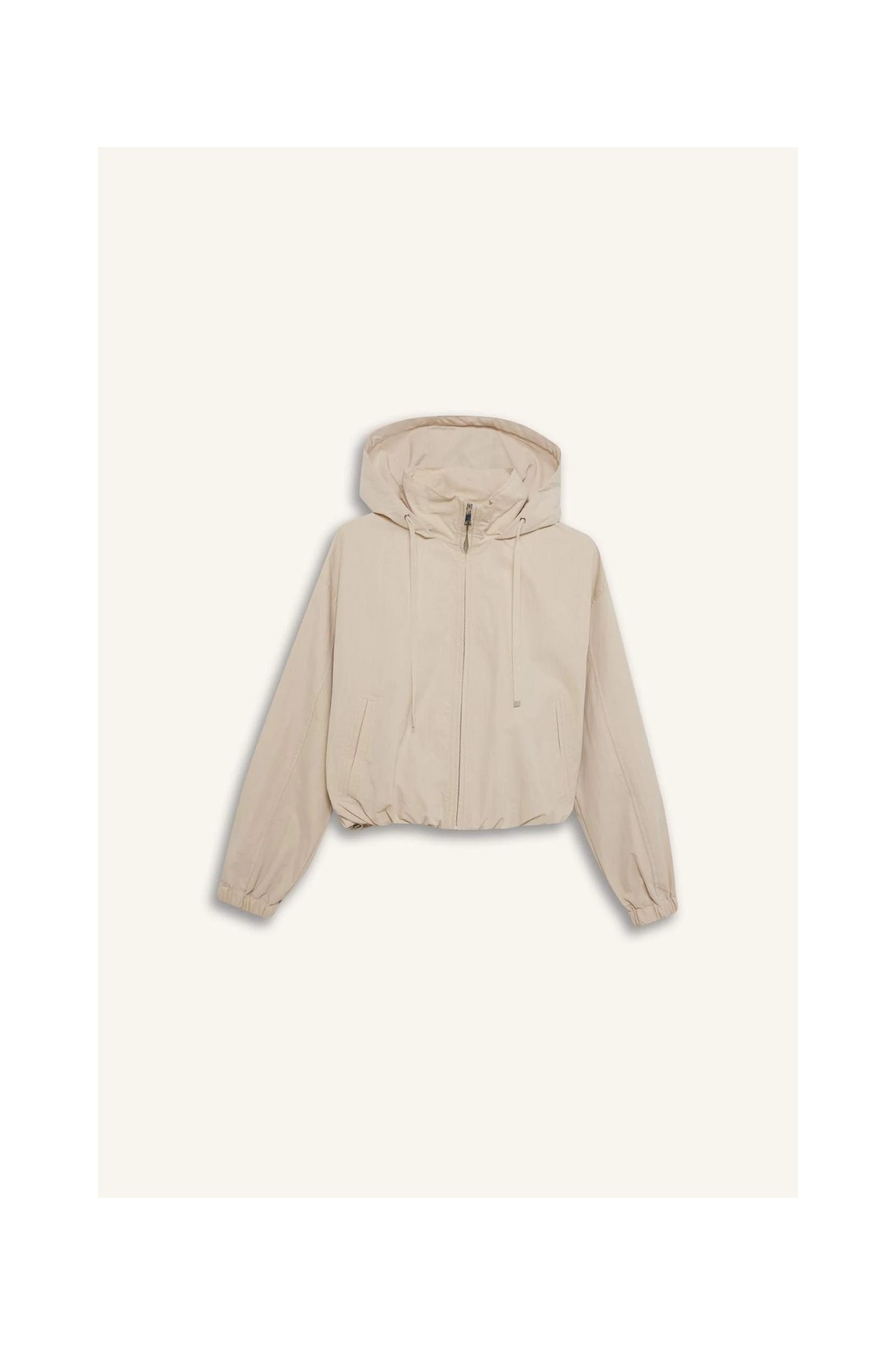 DeFacto Su Geçirmez Regular Fit Kapüşonlu Fermuarlı Crop Mont E8625AX25AU görsel 7