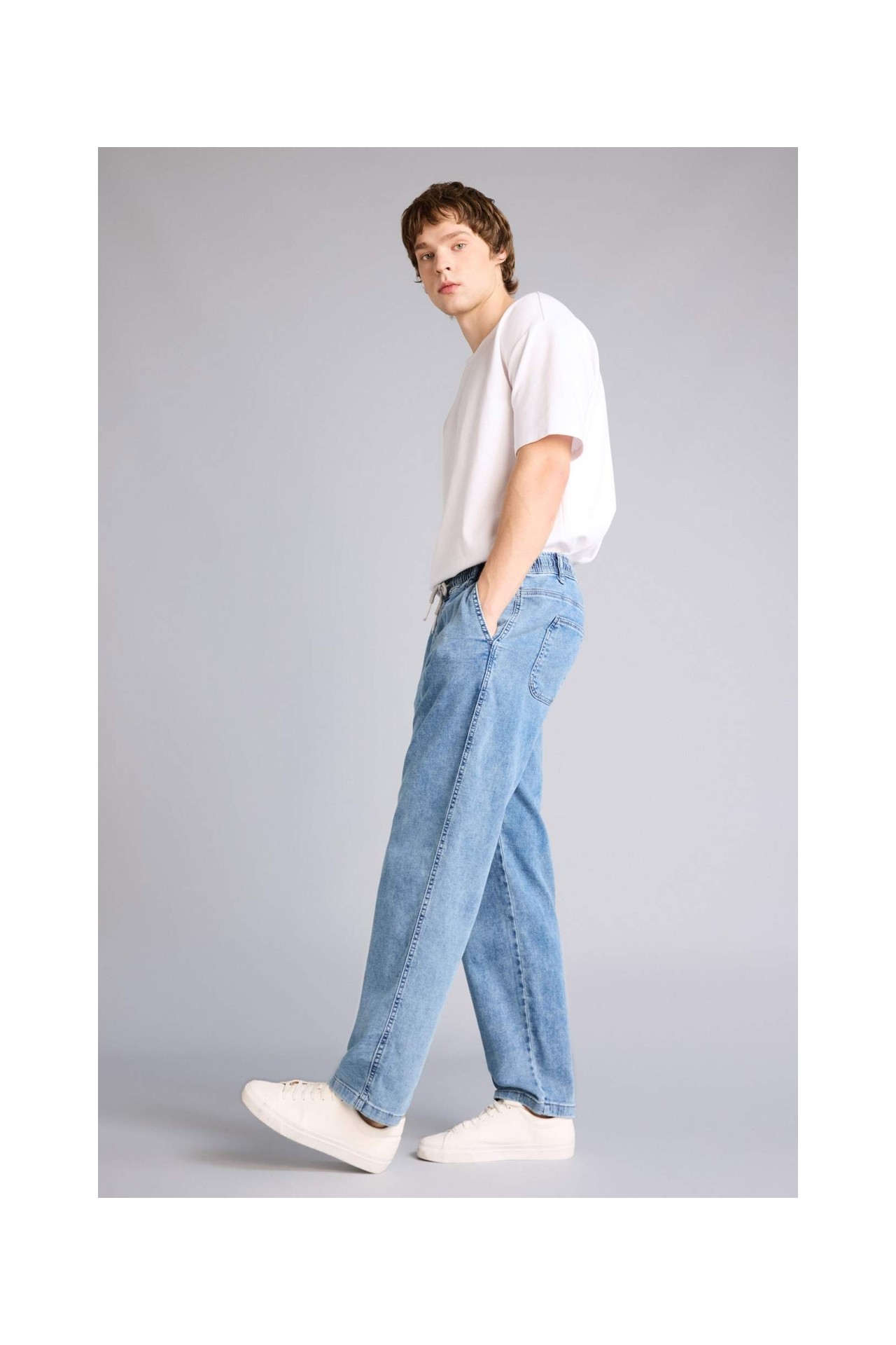 DeFacto Ultra Yumuşak Yumuşak Dokulu Wide Leg Jean Pantolon G9104AX26SP görsel 2