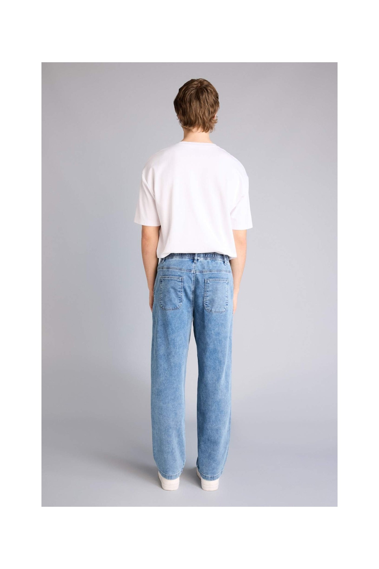 DeFacto Ultra Yumuşak Yumuşak Dokulu Wide Leg Jean Pantolon G9104AX26SP görsel 6