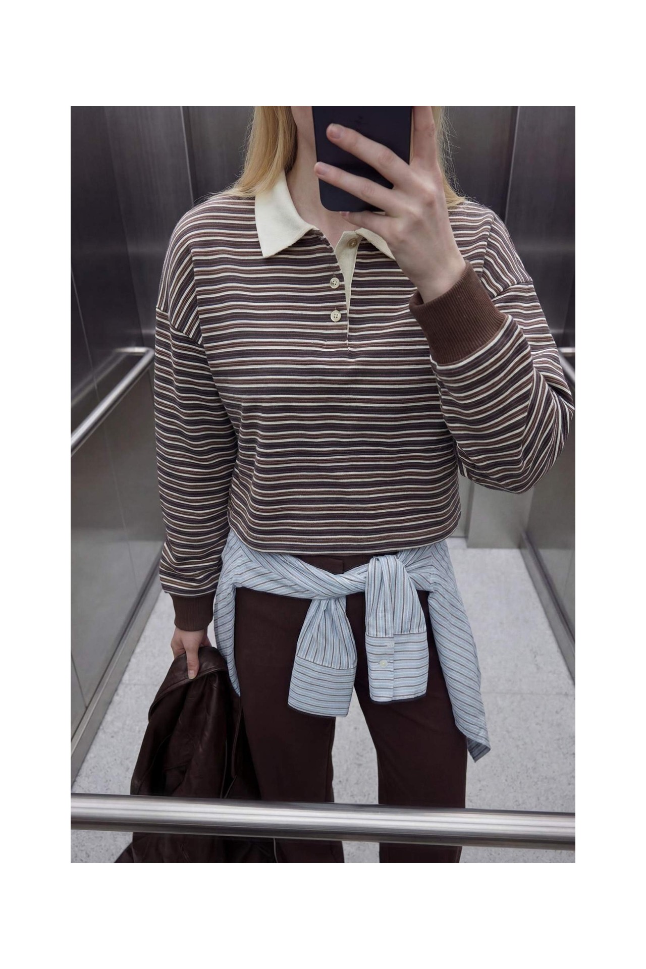 DeFacto %100 Pamuk Loose Fit Çizgili Sweatshirt G9460AX26SP