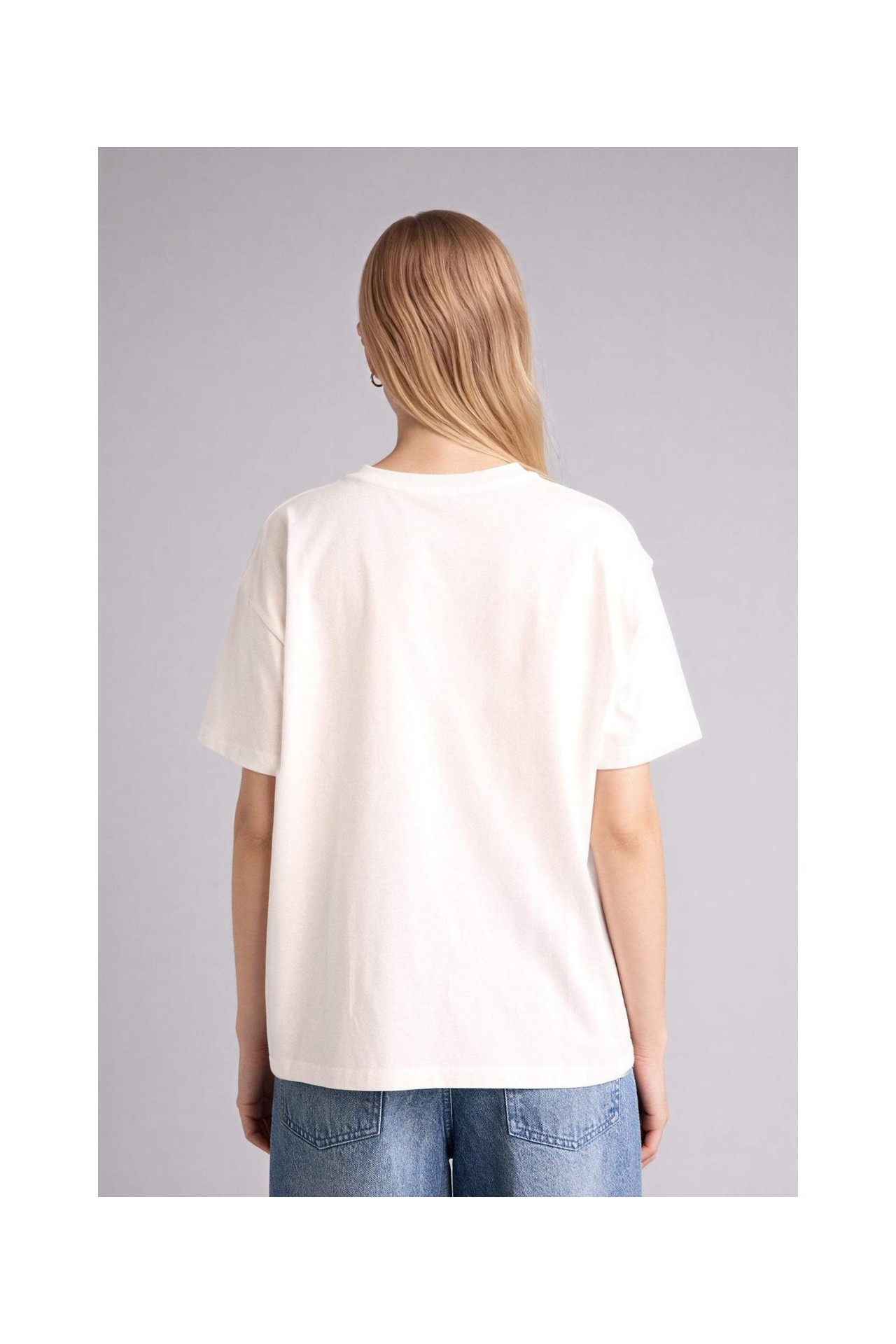 DeFacto %100 Pamuk Oversize Baskılı Tişört G9624AX26SM görsel 5
