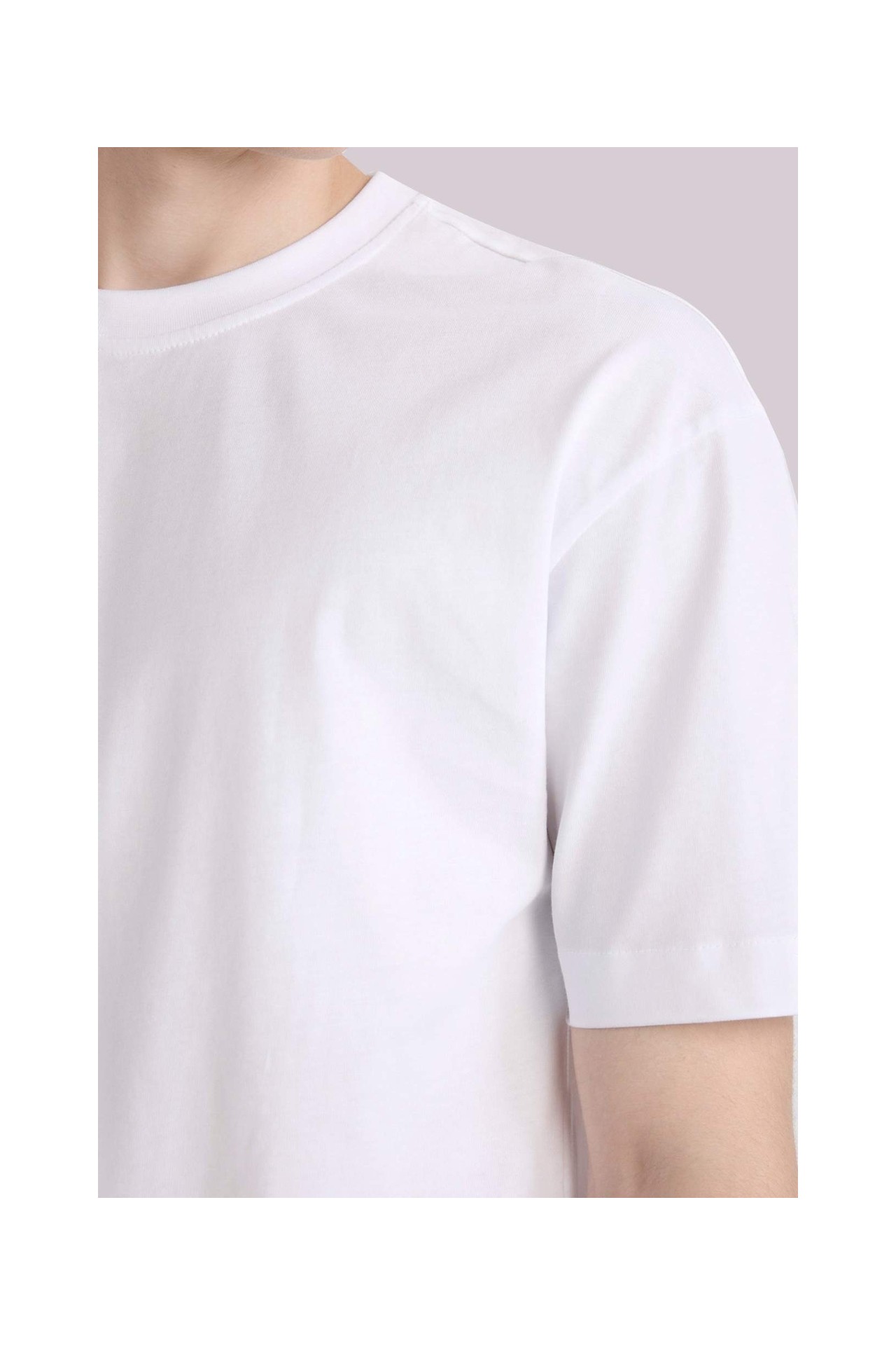 DeFacto %100 Pamuk Oversize Bisiklet Yaka Basic Kısa Kollu Tişört E6885AXNS görsel 5