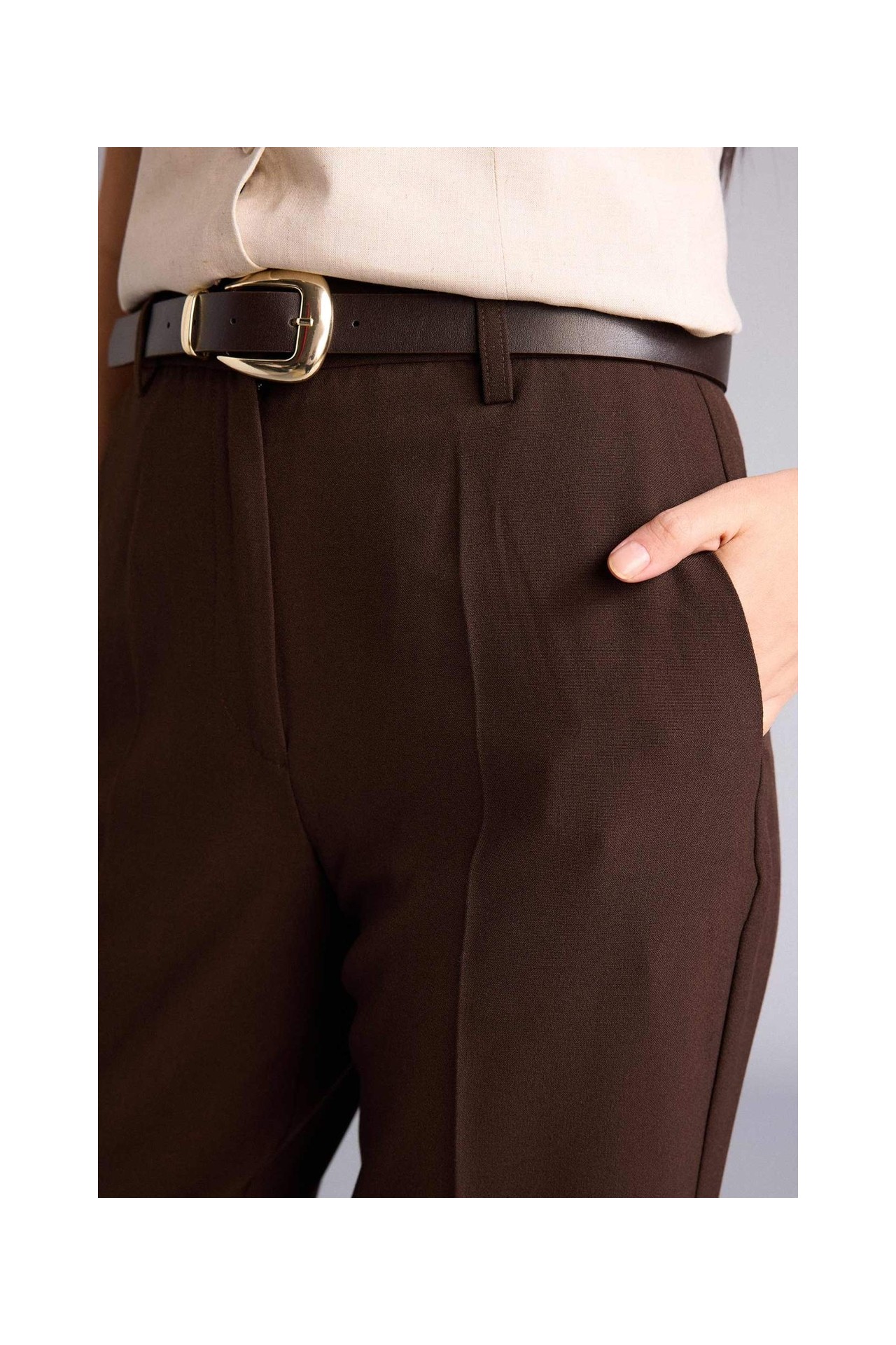 DeFacto Straight Fit Normal Bel Düz Paça Pantolon F7380AX26SP görsel 4