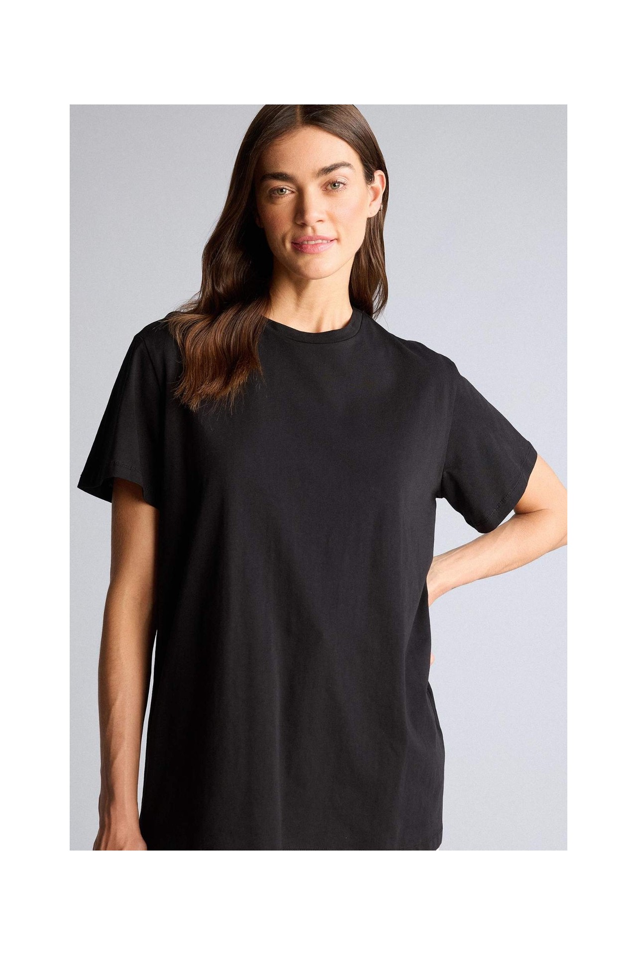 DeFacto %100 Pamuk Regular Fit Bisiklet Yaka Kısa Kollu Tunik F9798AX26SP