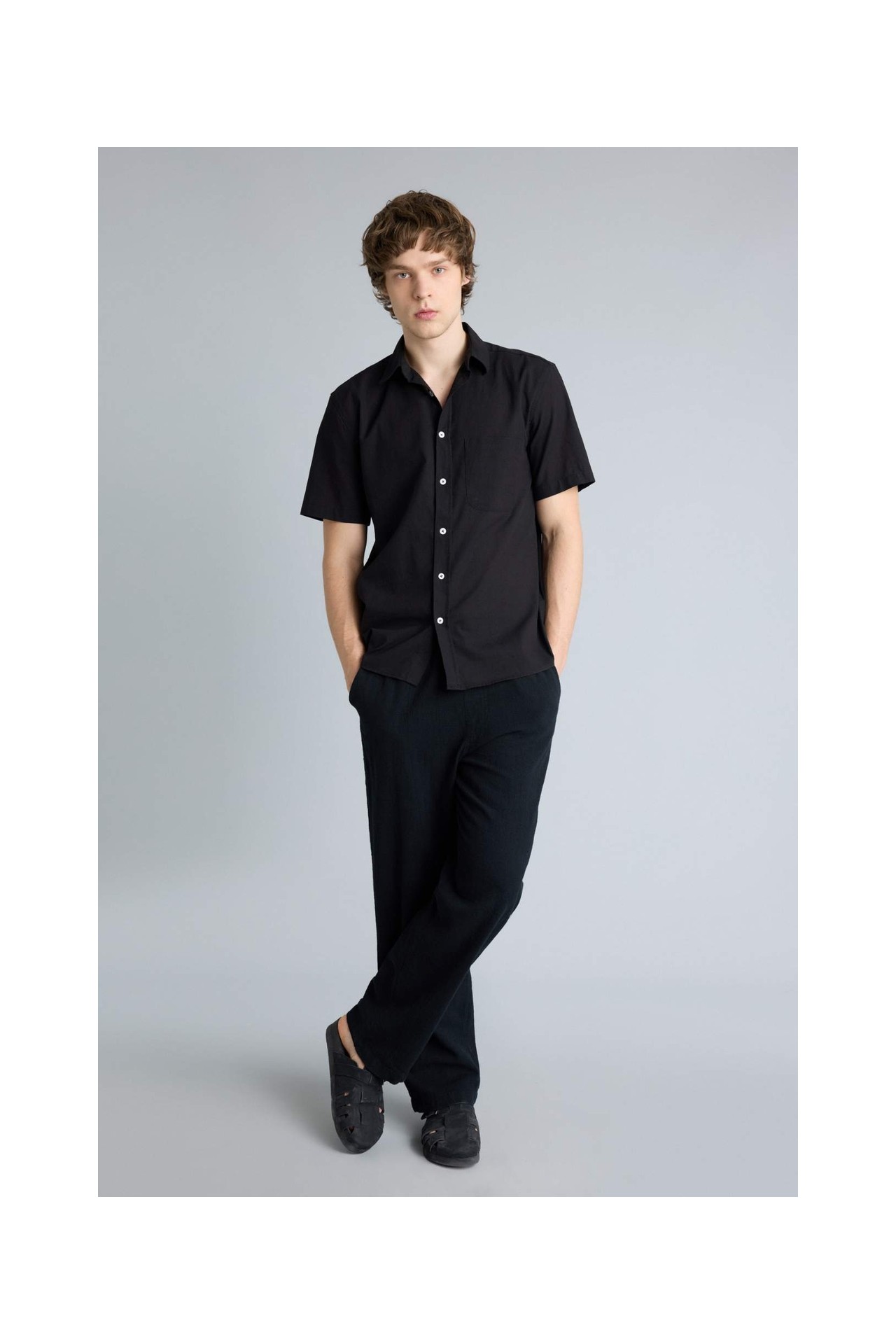 DeFacto %100 Pamuk Baggy Fit Pantolon G2592AX26SP görsel 3