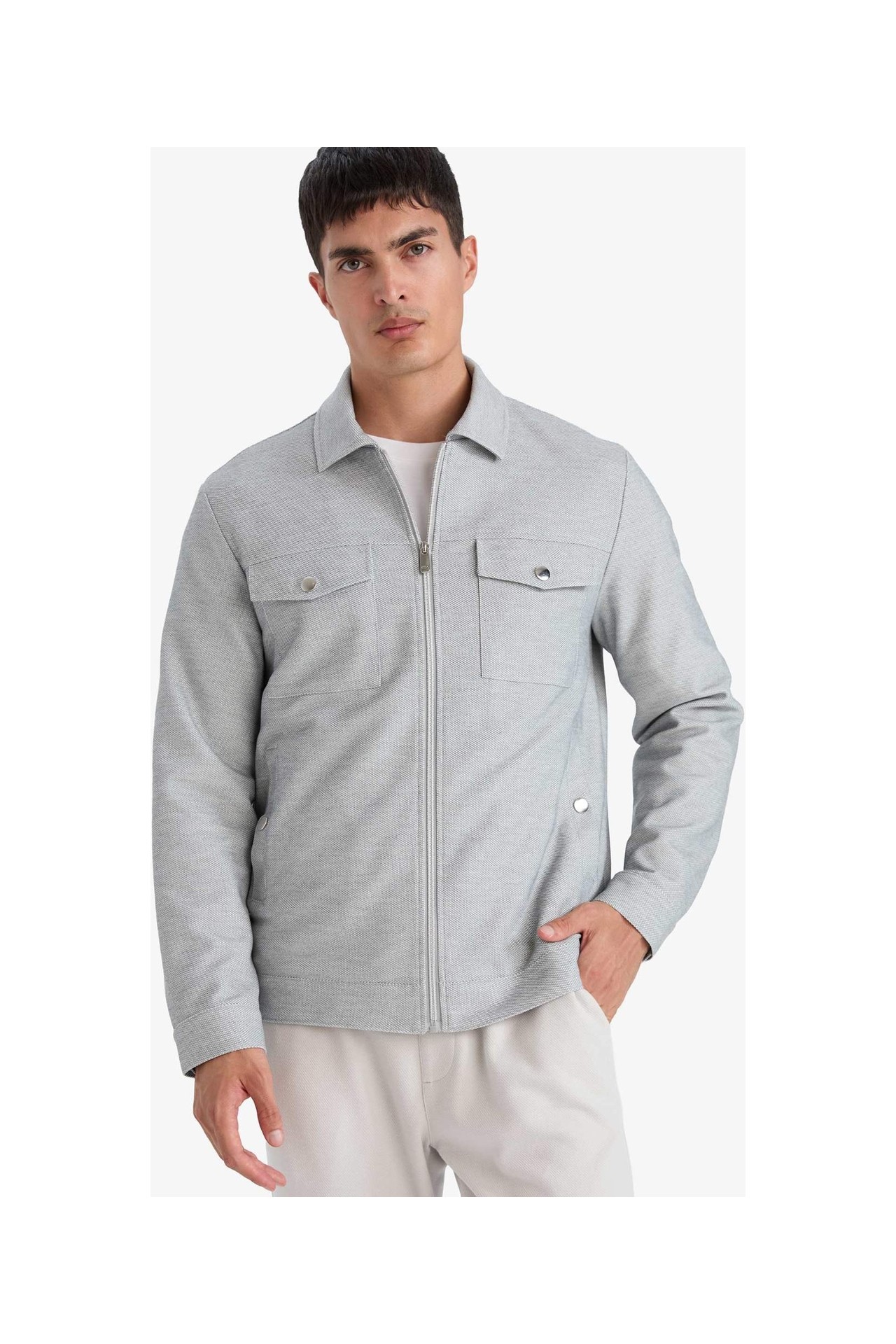 DeFacto Slim Fit Astarlı Fermuarlı Cepli Mevsimlik Mont D7533AX26SP