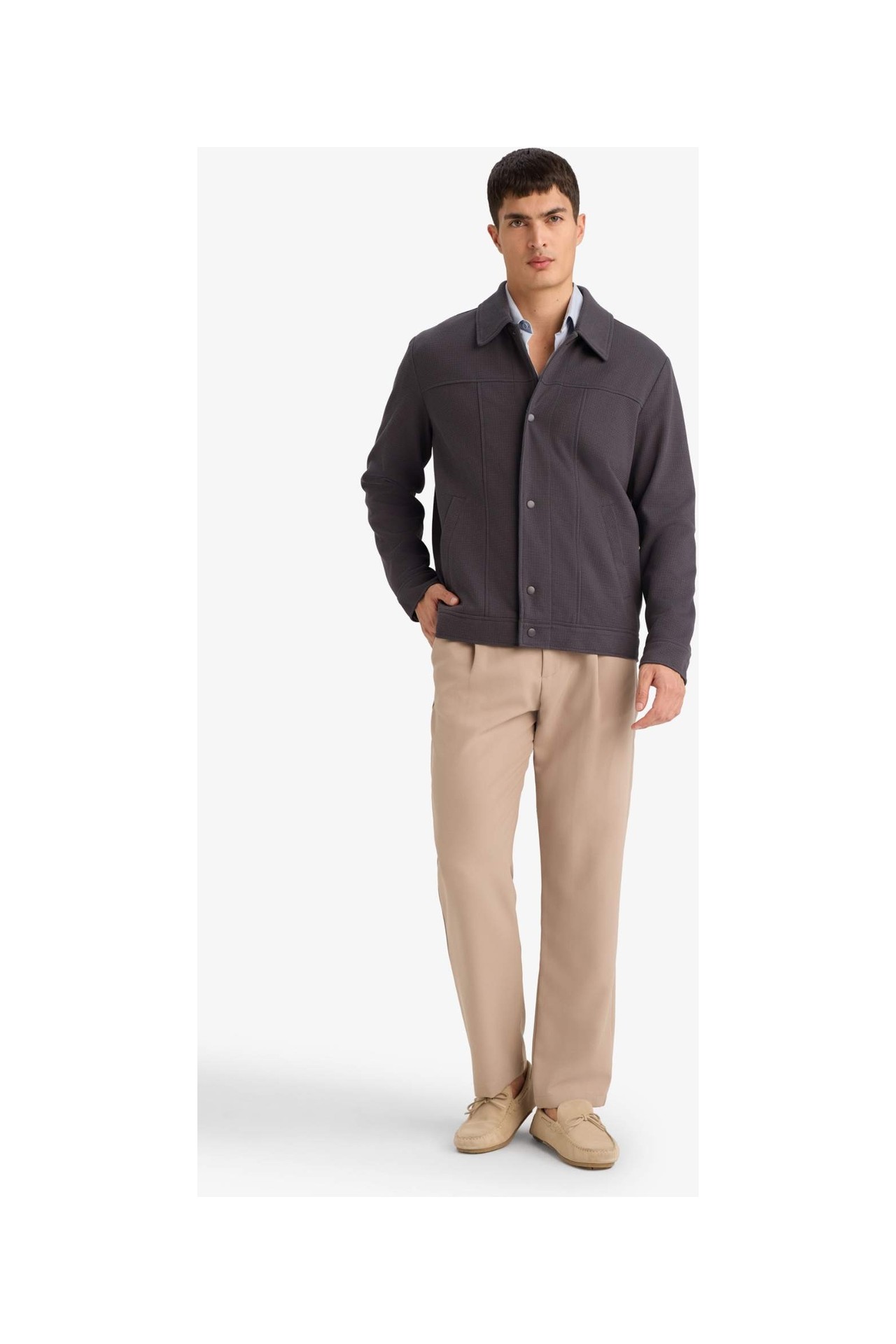 DeFacto Regular Fit Polo Yaka Çıtçıtlı Mont F8504AX26SP görsel 2