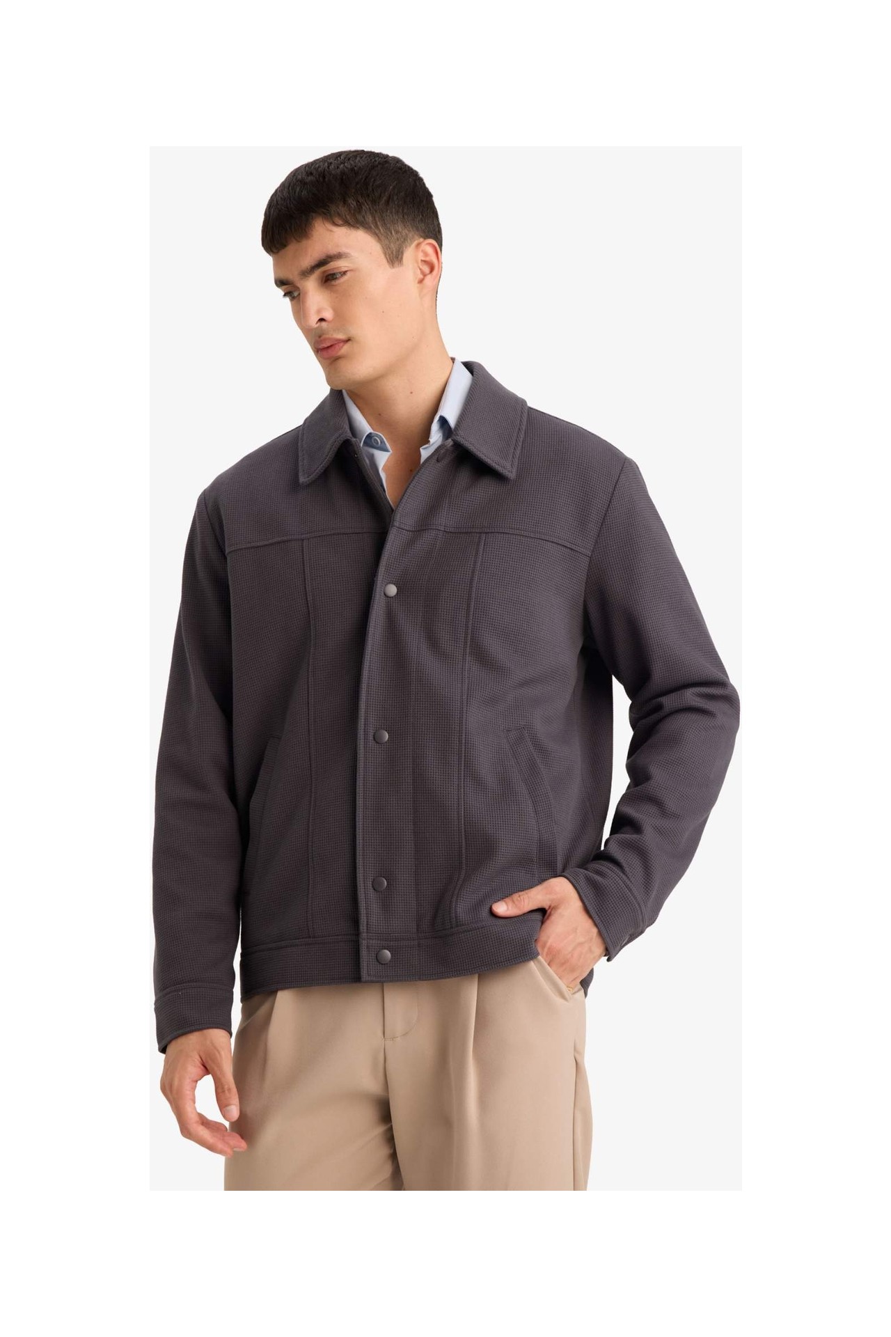 DeFacto Regular Fit Polo Yaka Çıtçıtlı Mont F8504AX26SP görsel 3