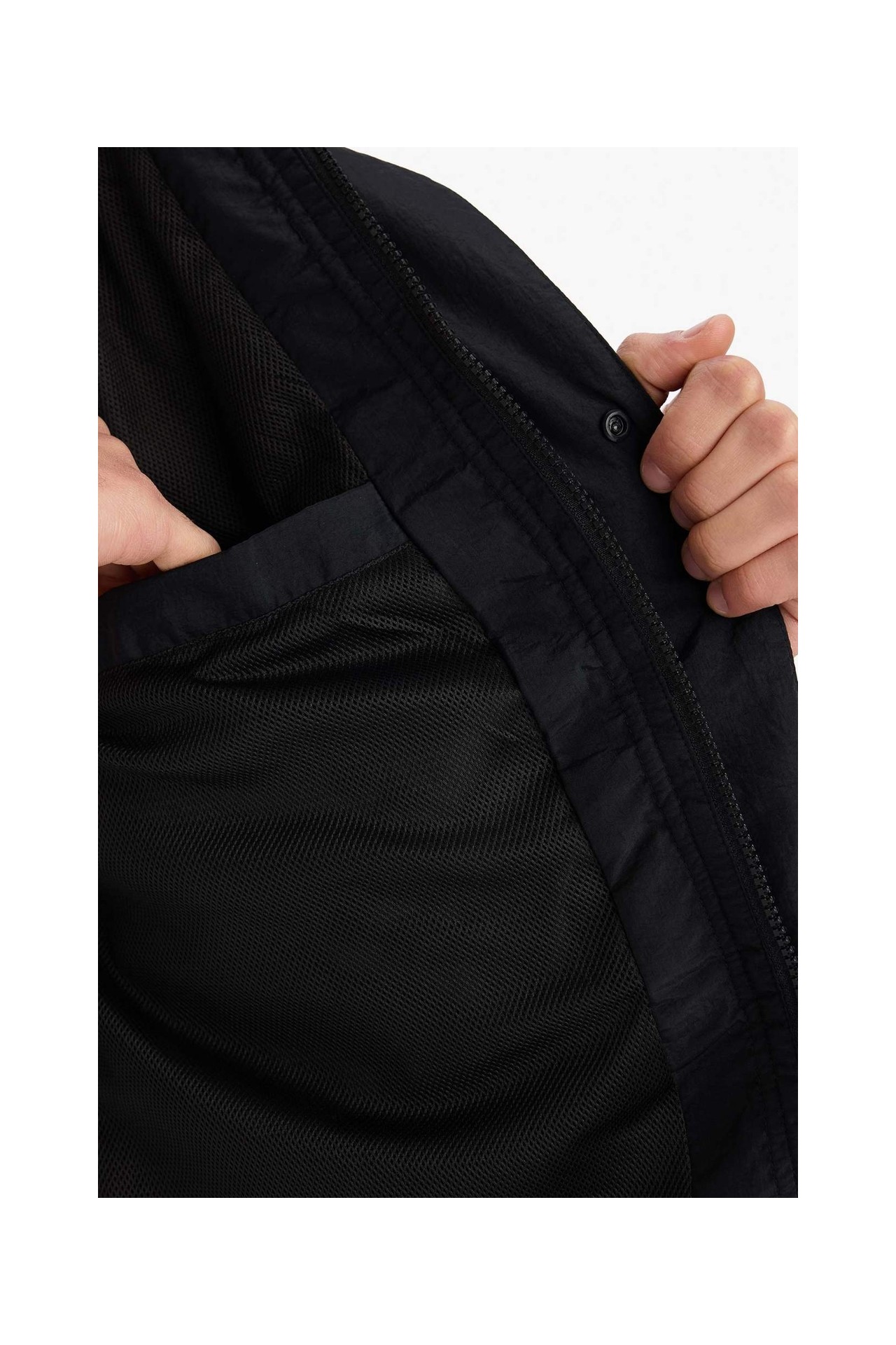 DeFacto Regular Fit Su İtici Kapüşonlu Yağmurluk D6305AX26SP görsel 5