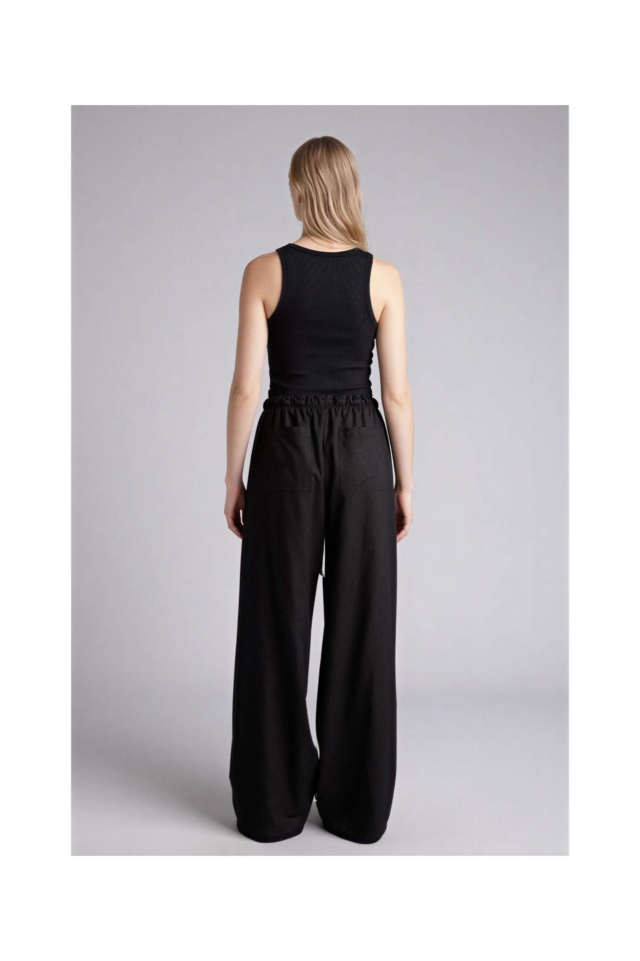 DeFacto Wide Leg Keten Karışımlı Pantolon E1981AX26SM görsel 5