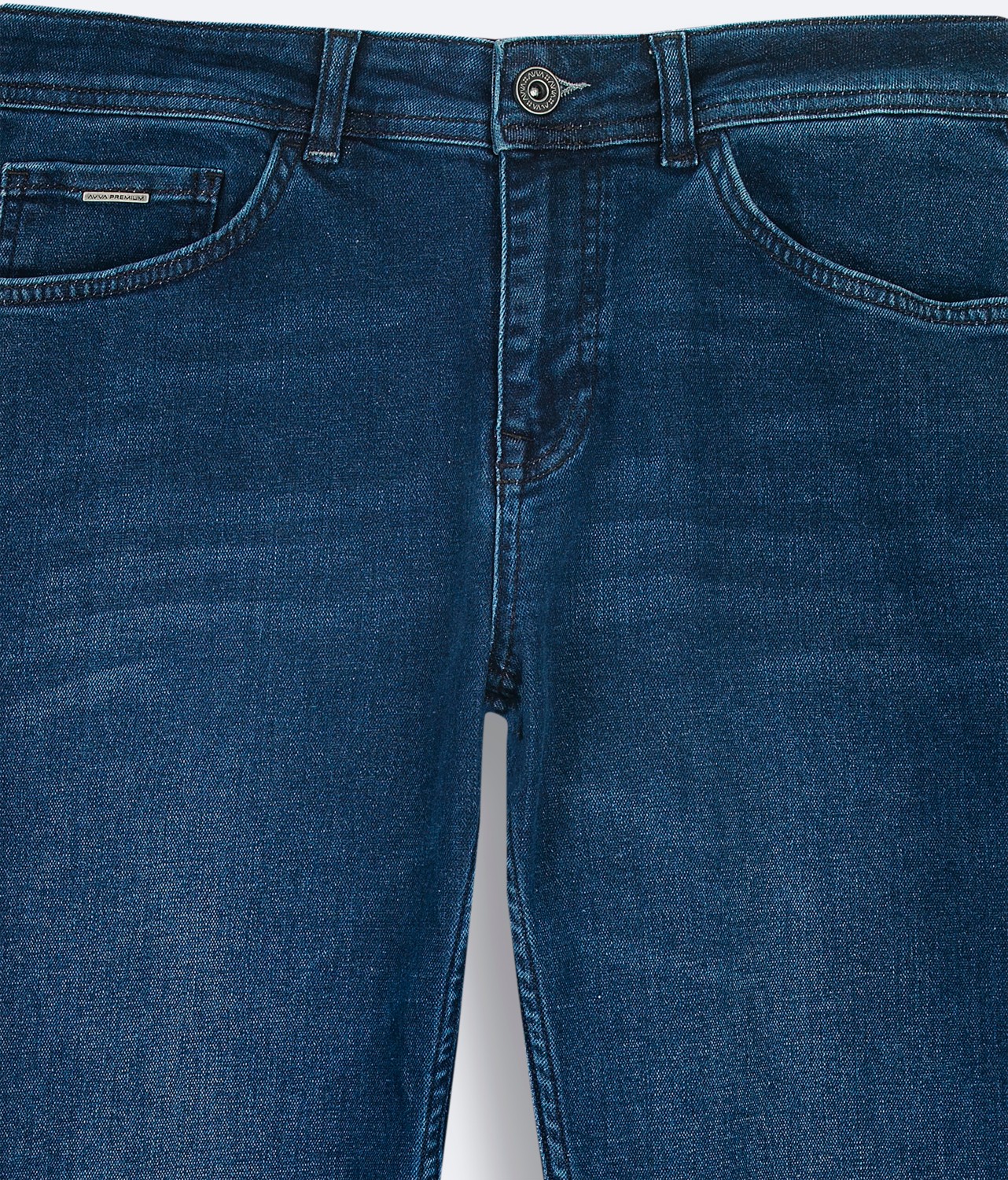 AVVA Erkek Lacivert Klasik Bel Eskitme Yıkamalı Elastan Berlin Slim Fit Jean Pantolon A42Y3519 görsel 3