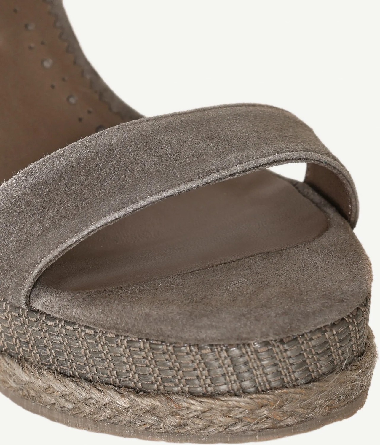Yargıcı Tek Bantlı Tabanı Hasır Sargılı Süet Espadril görsel 5