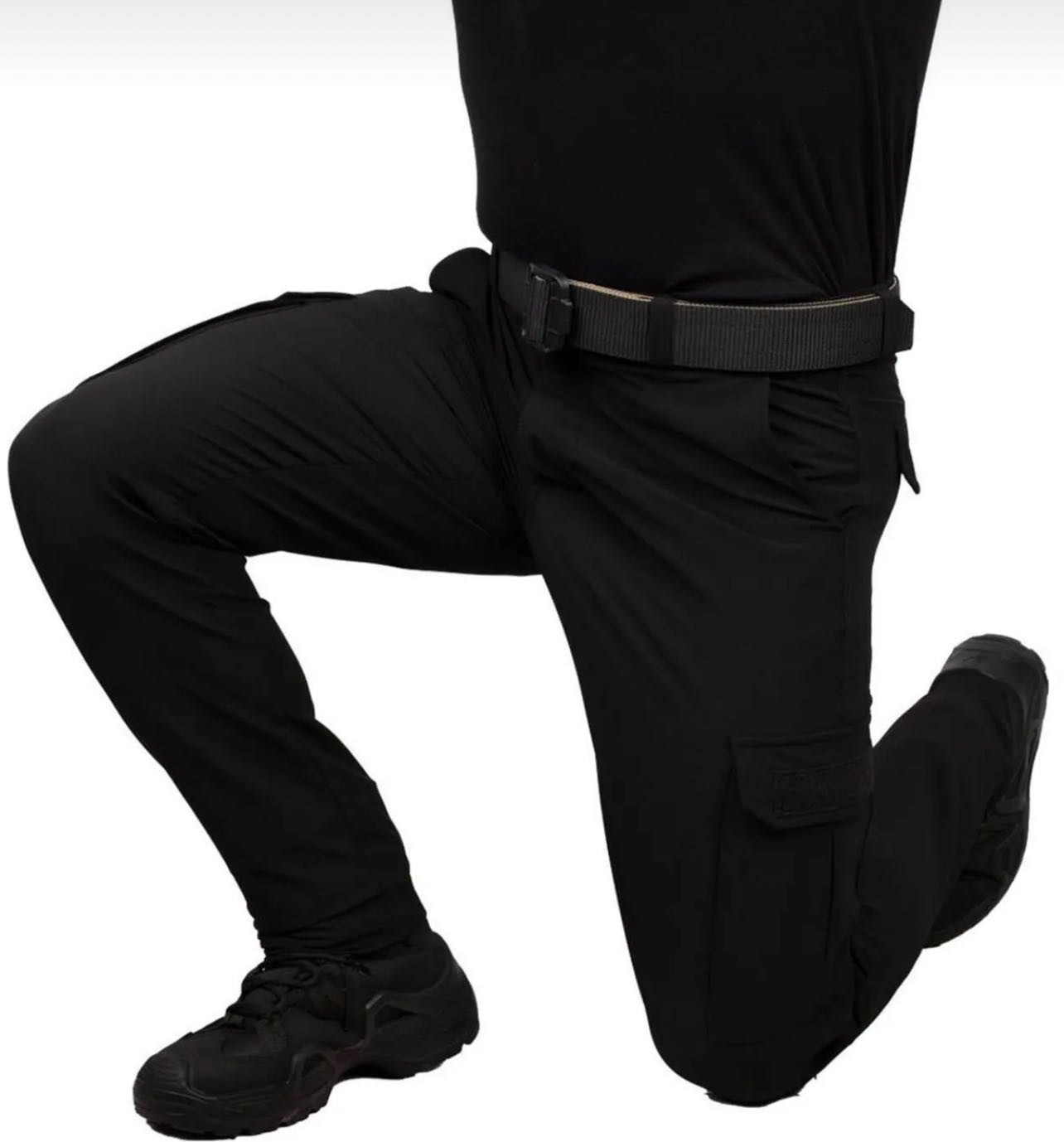 My Tekstil Yandan Cırtlı Likralı Siyah Pantolon görsel 2