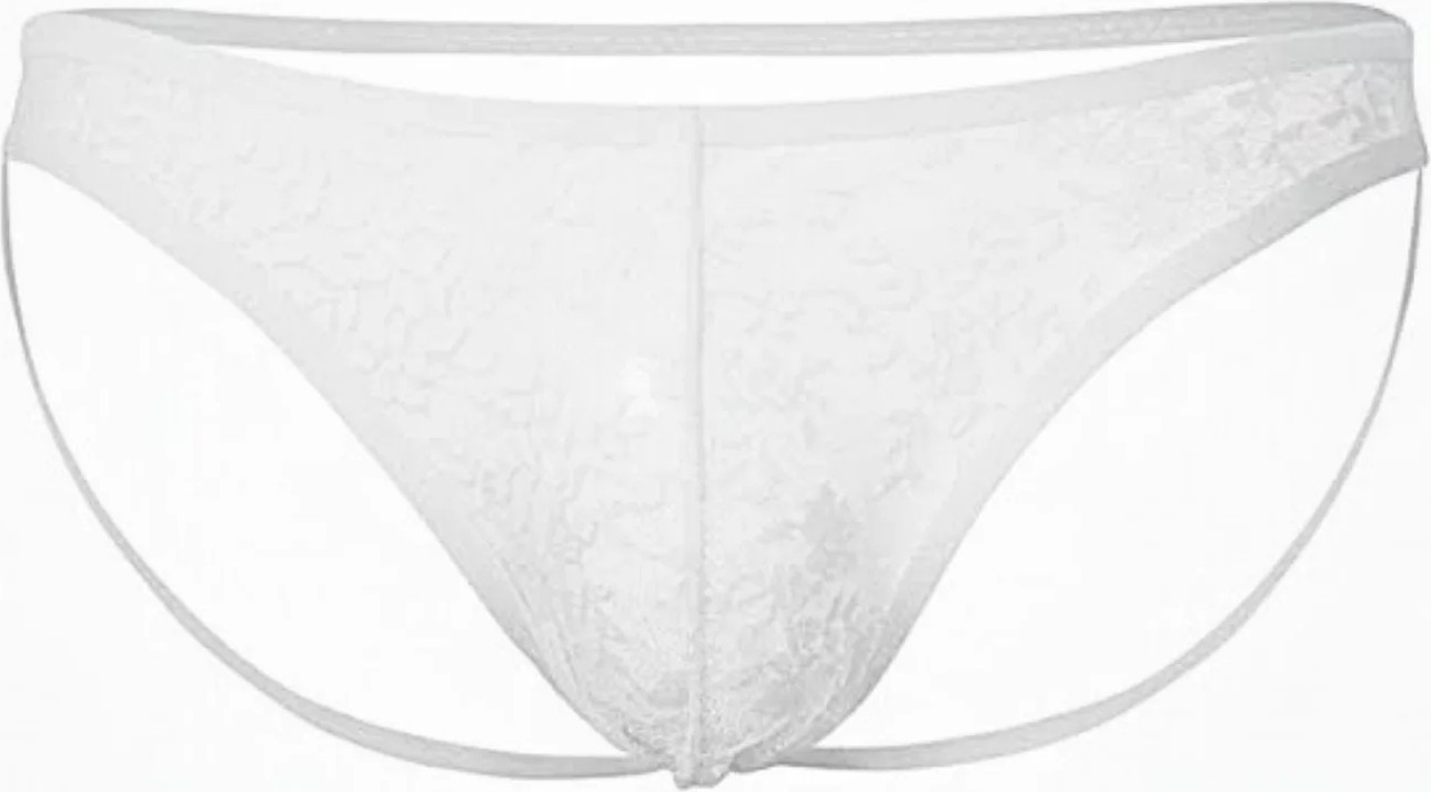 İlkyaz Fashion Tegan Seksi Dantelli Arkası Açık Seksi Beyaz Erkek Külot TG274628