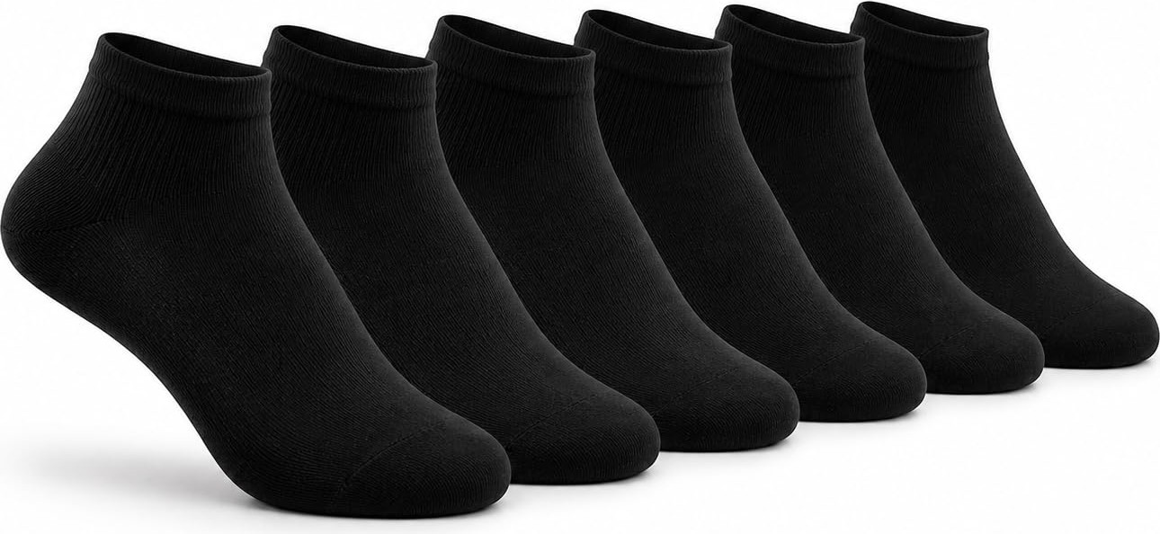 Die Grup Rıseof Socks Erkek Siyah Pamuklu Bilek Üstü Çorap 6'lı Paket 43-46