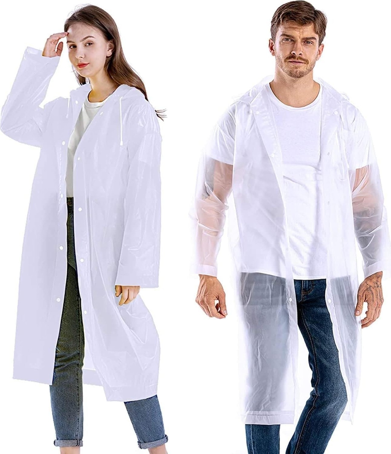 Panço Yağmurluk, Üniseks, Tekrar Kullanılabilir, Şeffaf, Peva Taşınabilir, Su Geçirmez Yağm