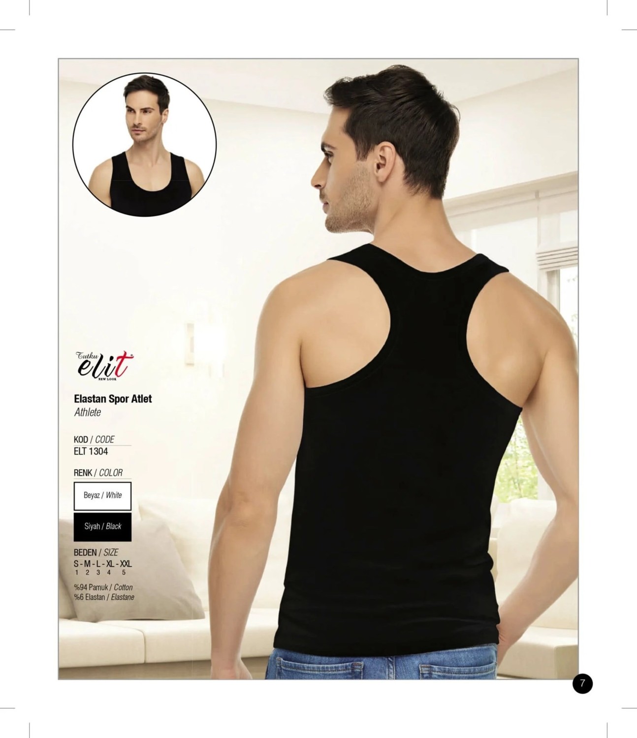 Tutku Elit e Erkek Elastan Spor Atlet 1304 6'lı Paket görsel 4