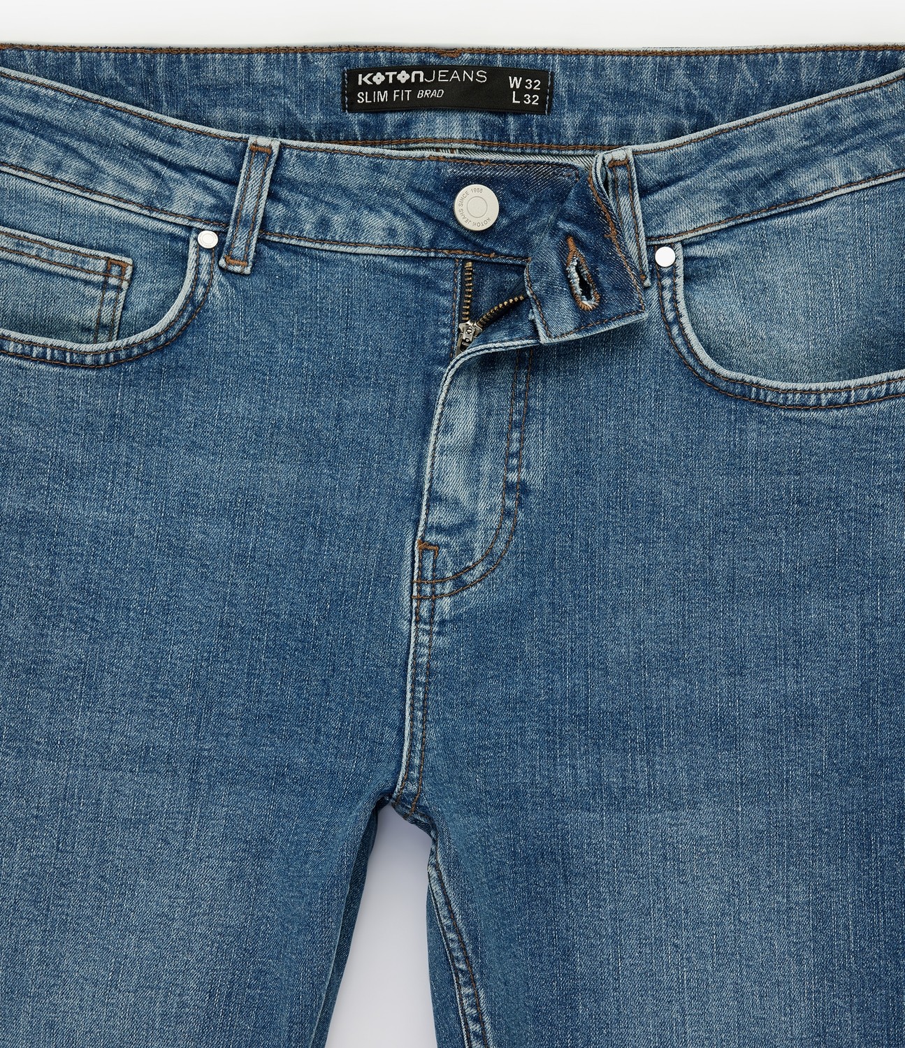 Koton Normal Bel Pamuklu Slim Fit Jean Pantolon - Brad Jean görsel 7