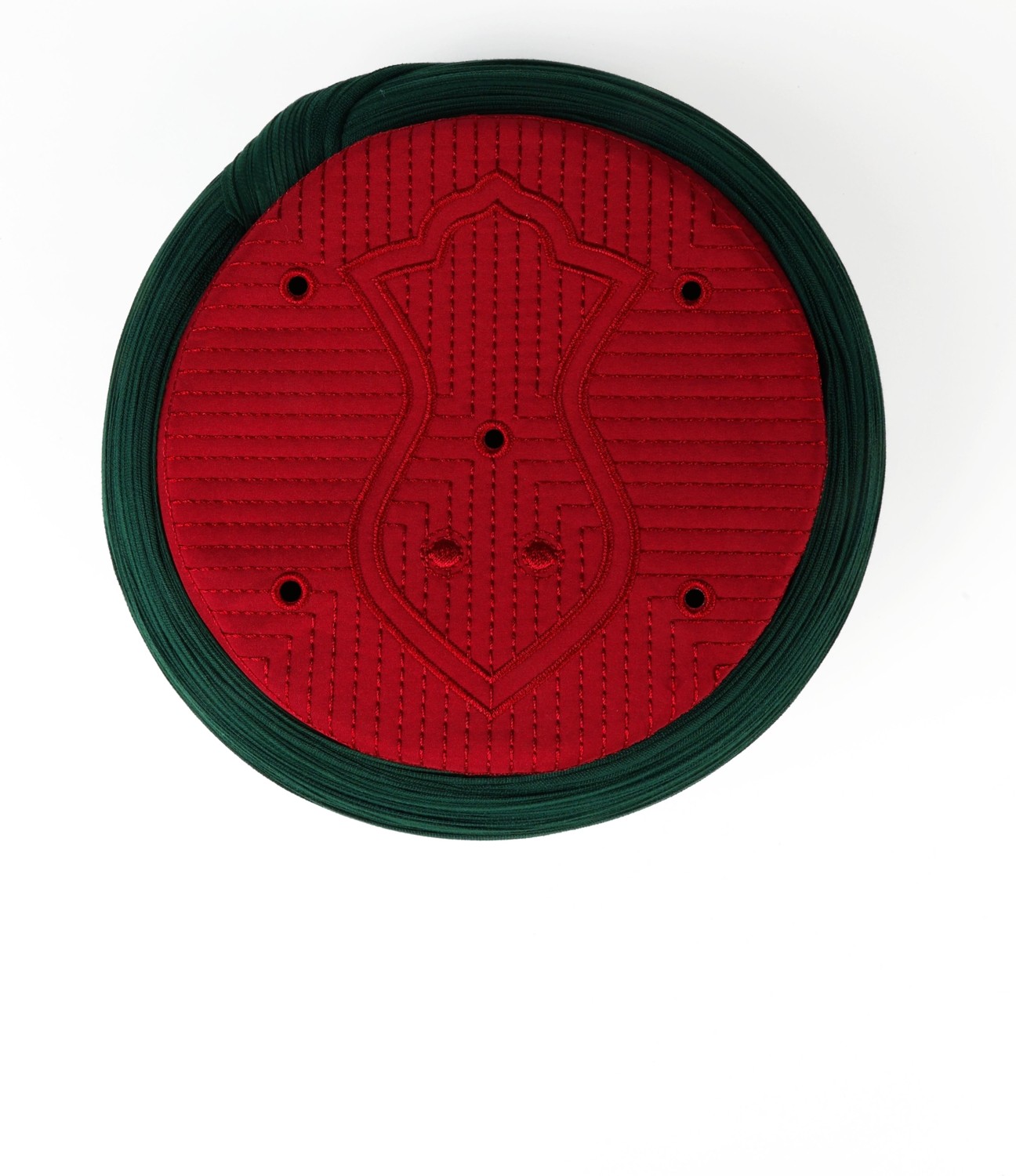 Sarıkhane Namaz Sarığı - Yeşil Kumaş - Bordo Takke - Yuvarlak Sarım - Nâli Şerif - 7 Metre görsel 4