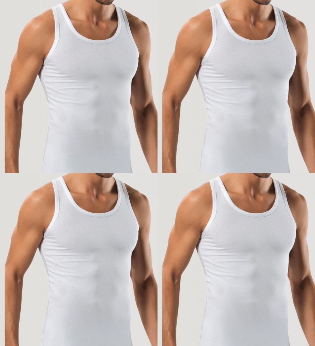 Maruf Shop 4 Adet Erkek Slim Fit Dar Kalıp Likralı Penye Sporcu Atleti(Rambo Atleti) görsel 3
