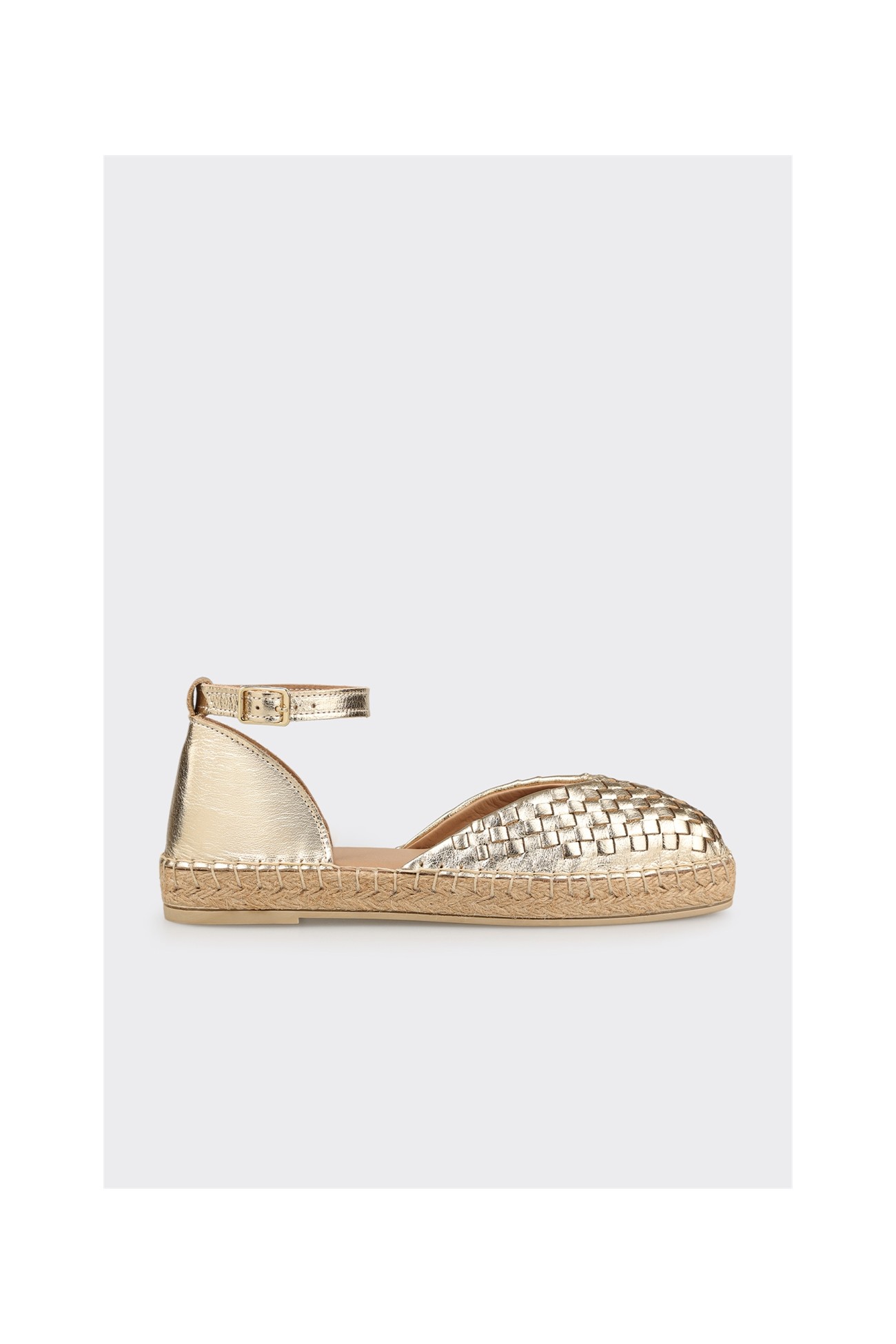 Elle Gold Deri Kadın Espadril