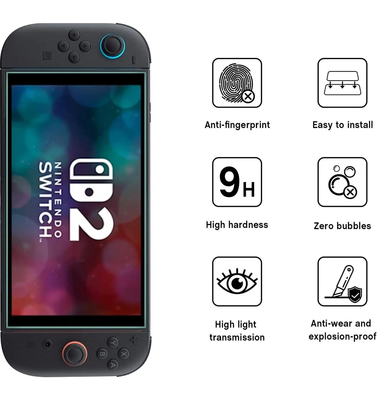 Resim Nintendo Switch 2 Temperli Cam Ekran Koruyucu 2li Paket (Nintendo Switch 2) 