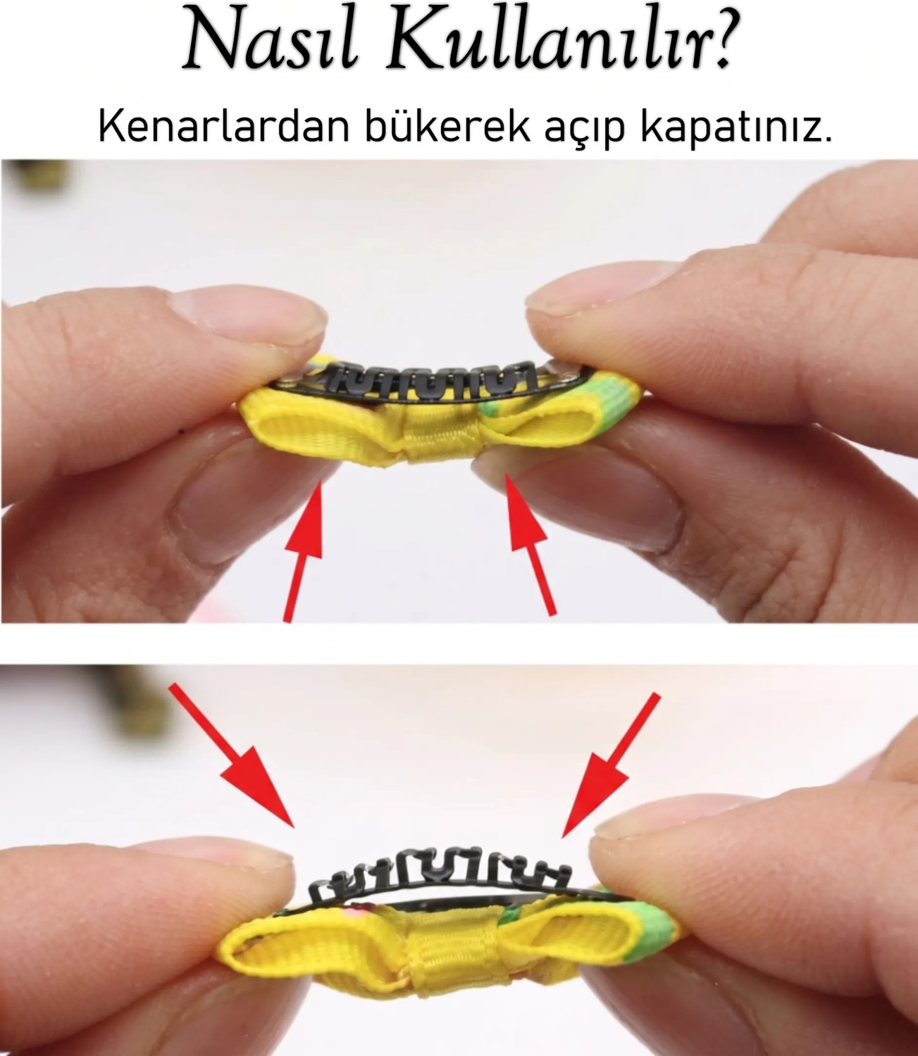 Toka Sepetim Avokado ve Çiçek 2'li Saçsız Bebek Tokası görsel 6
