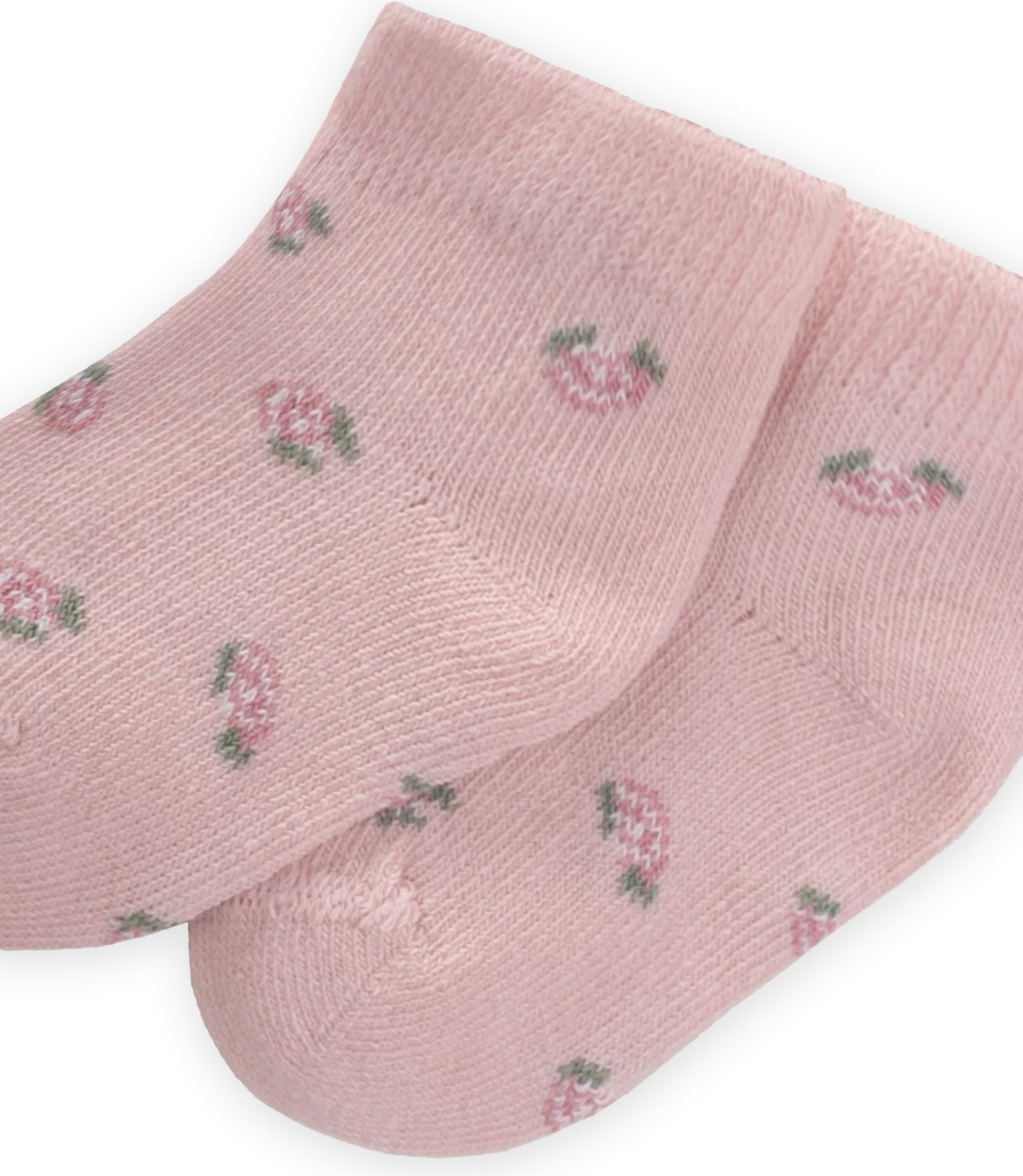 Cigit Çiçek Desenli Bebe Soket 0-4 Yaş Pudra Pembe görsel 2
