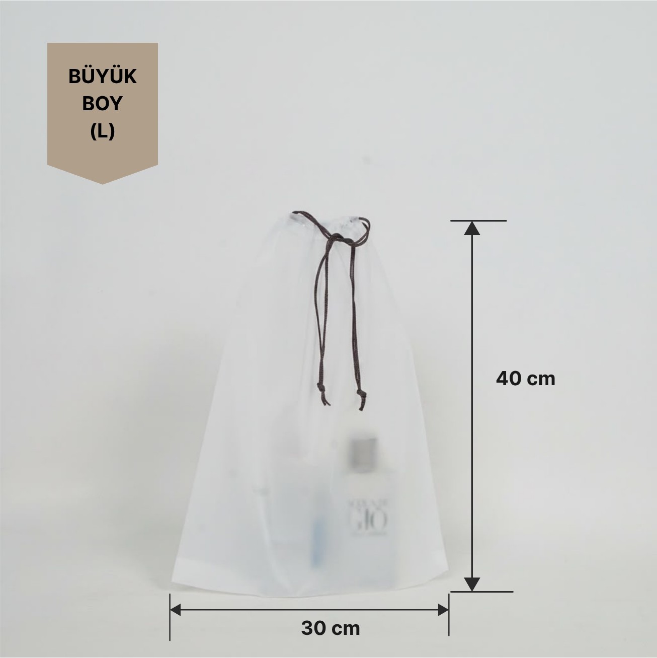 Meapuff 10LU Set 30*40CM (Large) Su Geçirmez Büzme İpli Tatil Çantası görsel 3