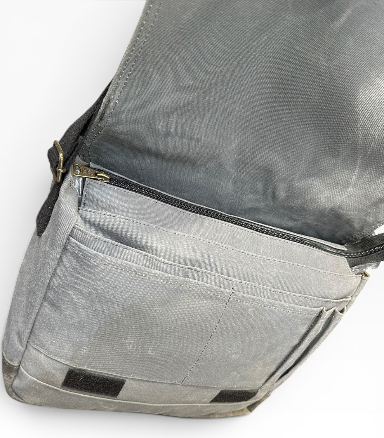 Old Cotton Cargo Kanvas Kumaş Postacı Omuz Çantası Unisex Boıse Computer Bag 15.6'' Gri görsel 3