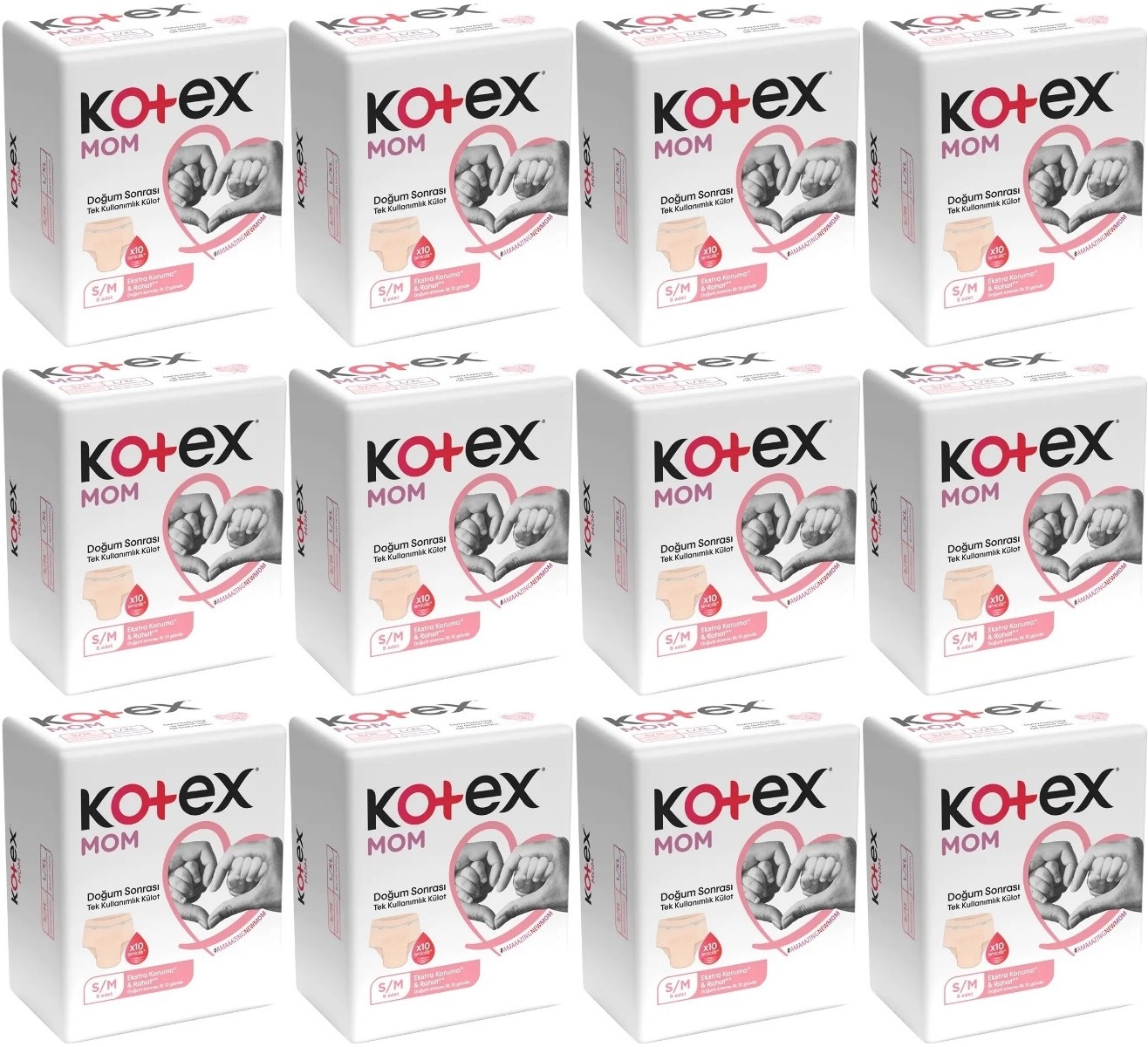 Kotex Mom Lohusa Külodu - Külot Bez S - Small - Küçük / M - Medium - Orta 96 Lı Set (12PK*8)