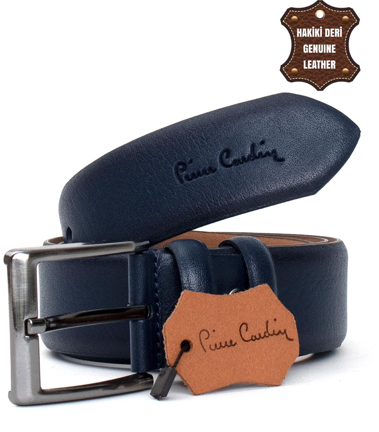 Pierre Cardin PC401 Erkek 4 cm Hakiki Deri Kemer Siyah görsel 2