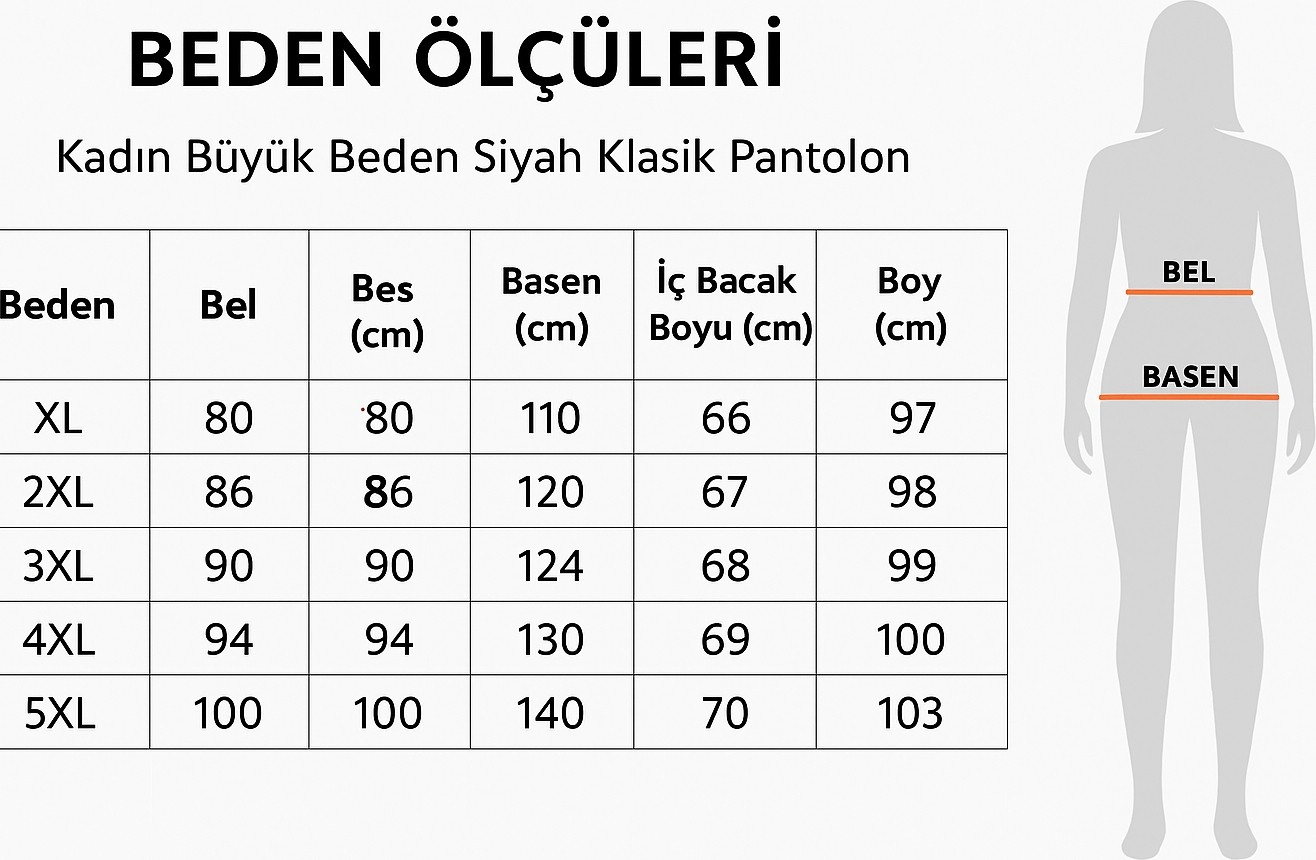 My-o Kadın Büyük Beden Çelik Örme Boru Paça Pantolon - Anne Pantolon görsel 6
