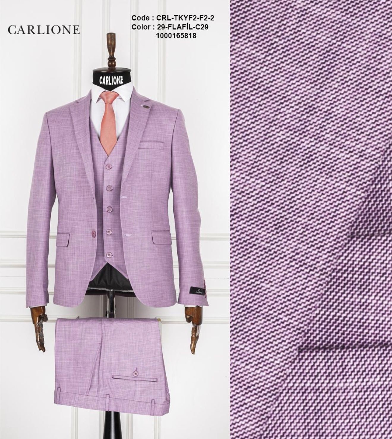 Fabio Cassel Slim Fit Mono Yaka Çift Yırtmaçlı Astarlı Takım Elbise Yelekli görsel 4