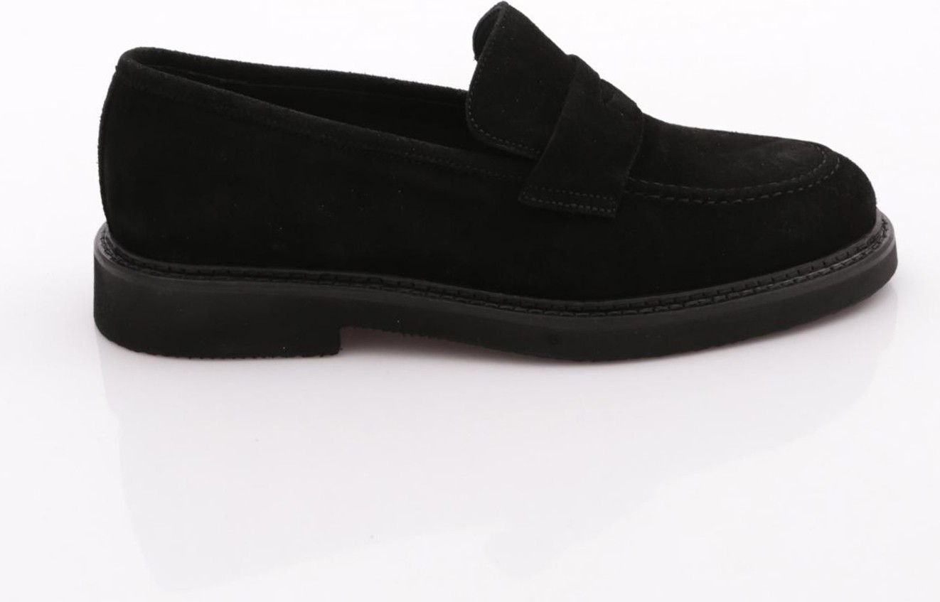 DGN 1234 Erkek Loafer Ayakkabı Siyah Süet Kısa Topuklu Şık Tasarım 41 Numaralı