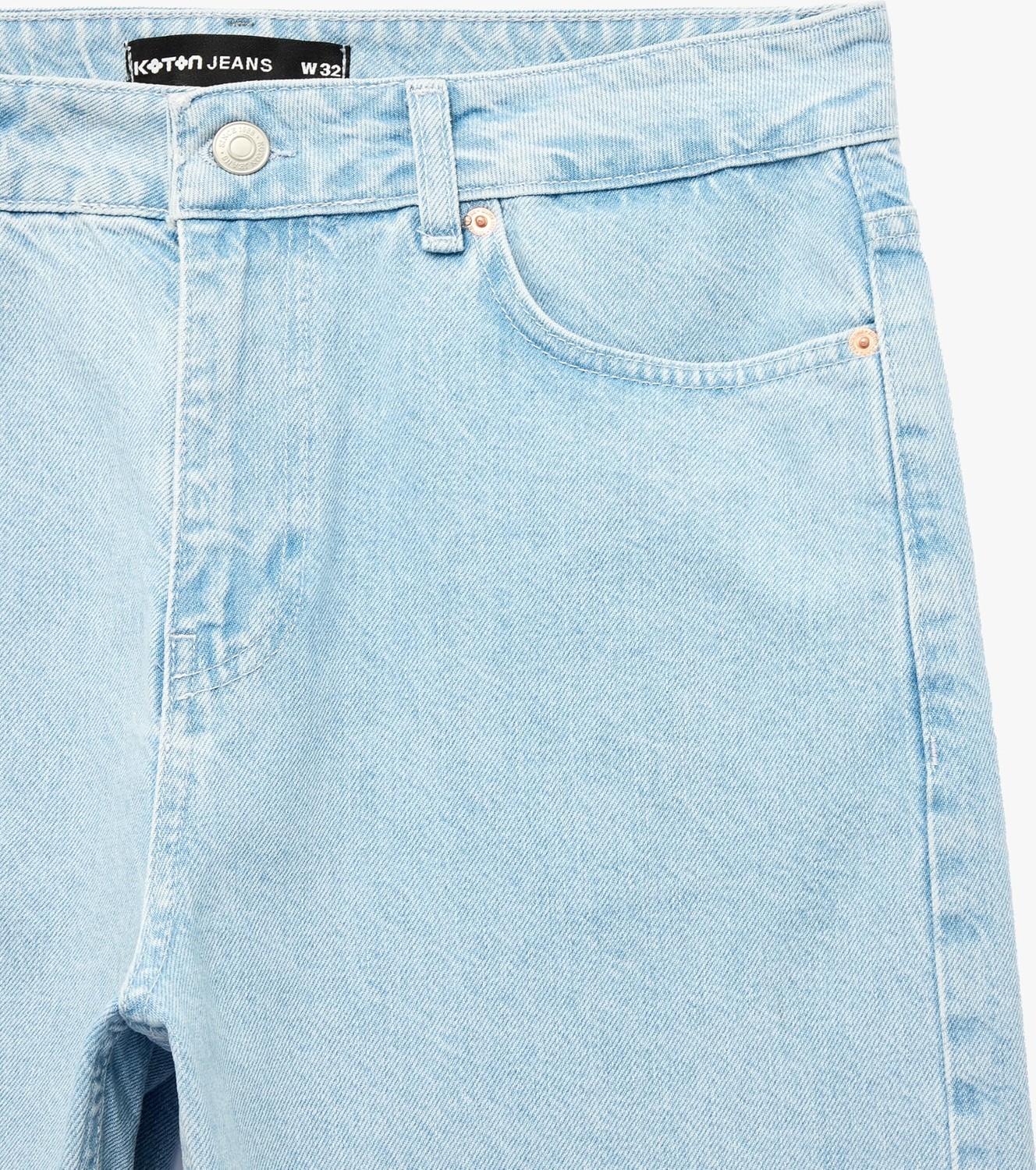 Die Grup Normal Bel Pamuklu Bermuda Straight Fit Jean Şort görsel 5