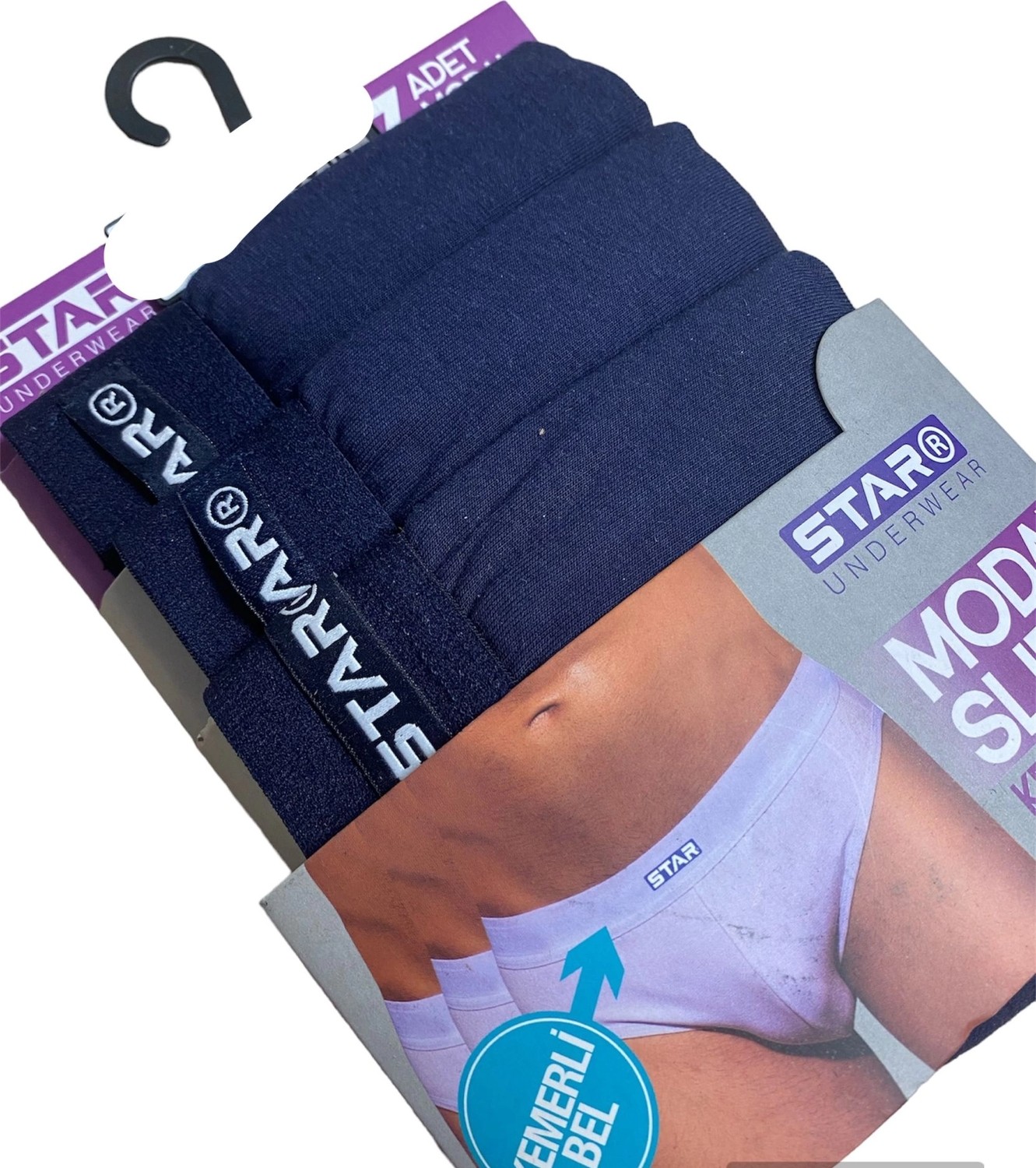 Yelena Star 109 Erkek 3'lü Modal Slip görsel 4