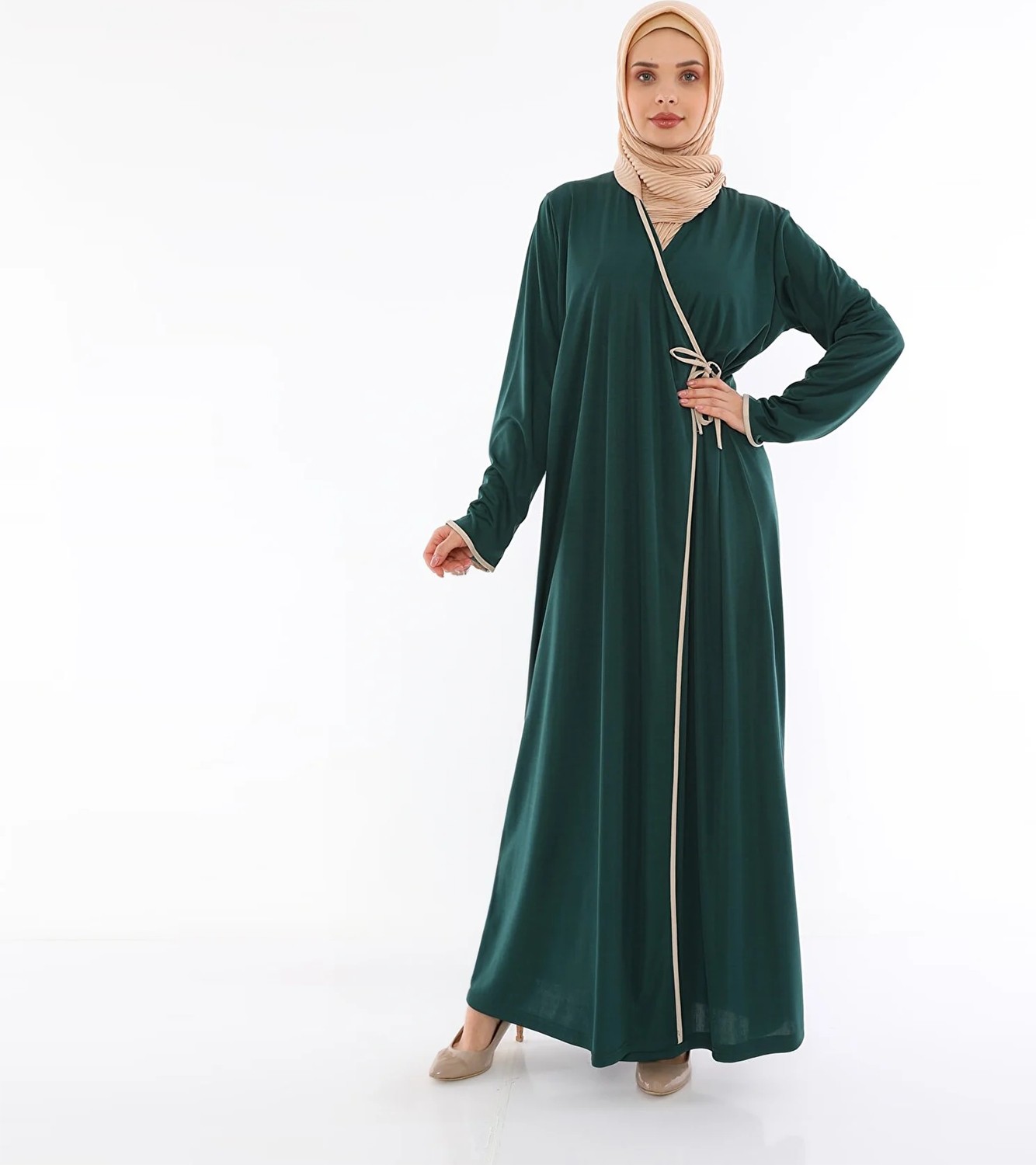 Elanesa Yandan Bağlamalı Namaz Elbisesi