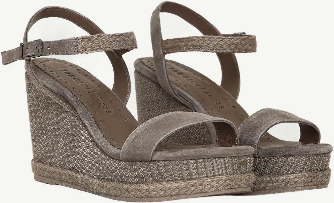 Yargıcı Tek Bantlı Tabanı Hasır Sargılı Süet Espadril görsel 3