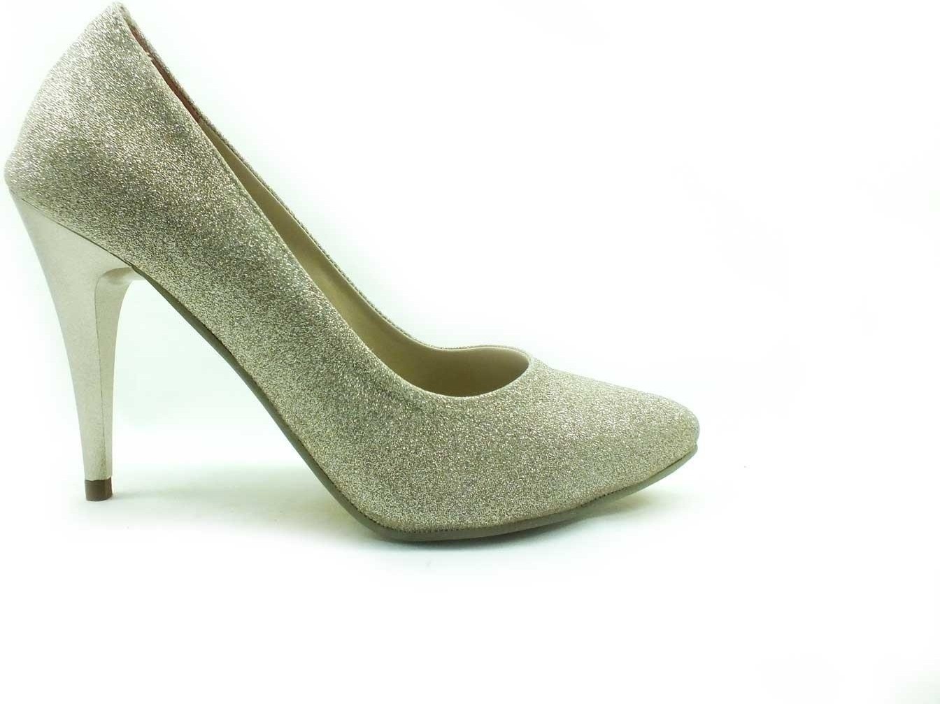 Çarıkçım Stiletto Kadın Ayakkabı Platin-Simli 61 700