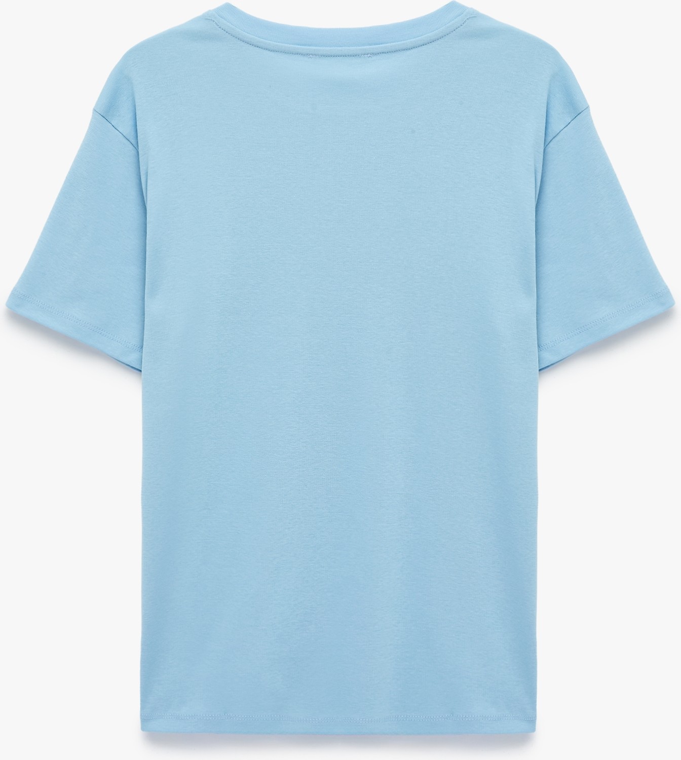 Koton Pamuklu Kısa Kollu Bisiklet Yaka Oversize Basic Tişört görsel 2