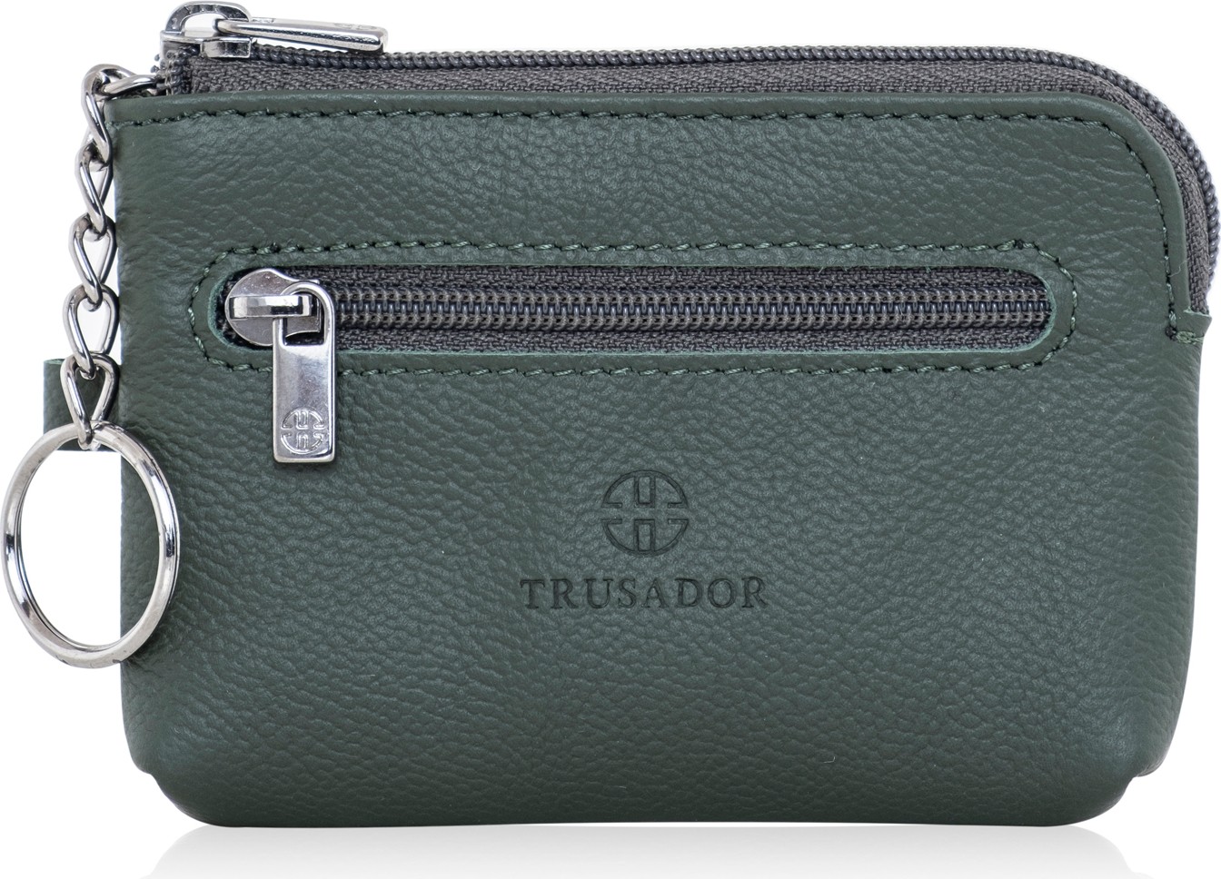 Trusador Milano Siyah Fermuarlı Mini Boy Kese Cüzdan Unisex Hakiki Deri Rfid Korumalı Erkek Kadın Anahtarlık Kartlık Bozuk Paralık Cüzdan Hediye