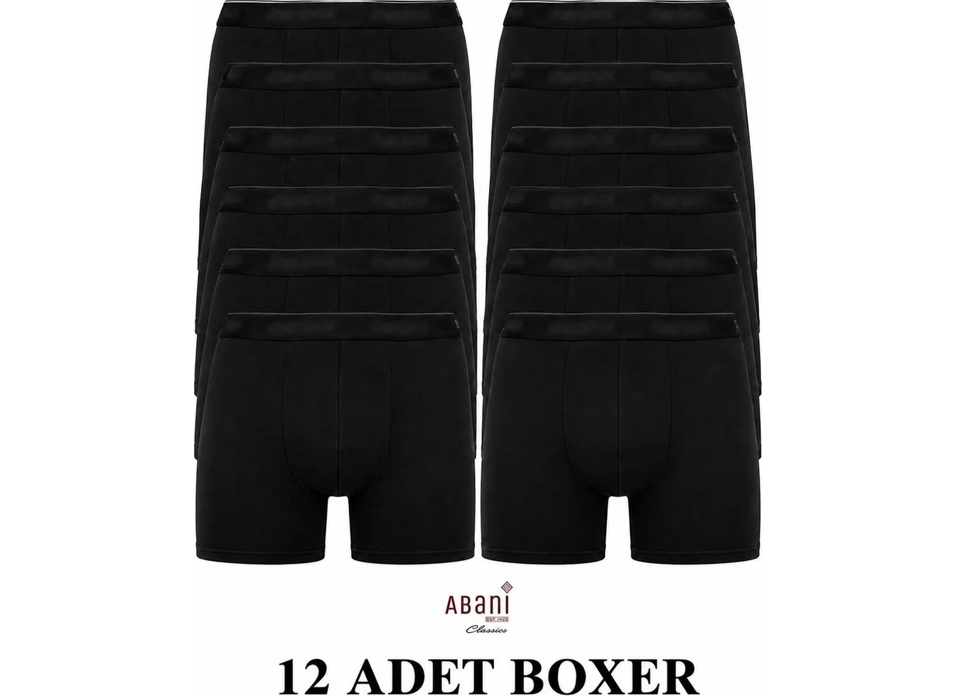 Abani Classic 12’lı Paket Erkek Boxer Külot Asker Iç Çamaşırı - Terletmeyen Nefes Alan Kumaş Haki görsel 8
