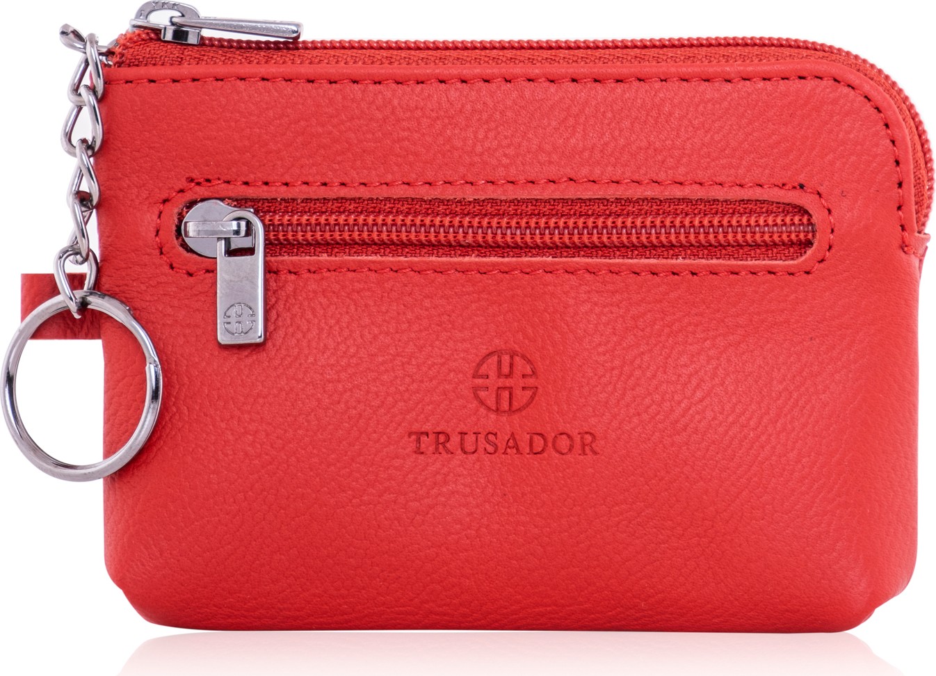 Trusador Milano Siyah Fermuarlı Mini Boy Kese Cüzdan Unisex Hakiki Deri Rfid Korumalı Erkek Kadın Anahtarlık Kartlık Bozuk Paralık Cüzdan Hediye