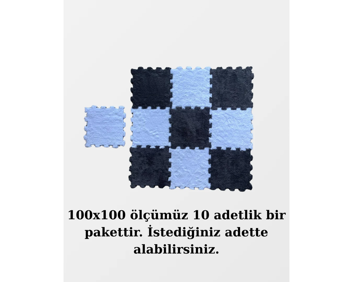 Resim Dijital Baskılı Yıldız-Ayı Desenli Çocuk Bebek Odası Yapboz Puzzle Japon Halı 